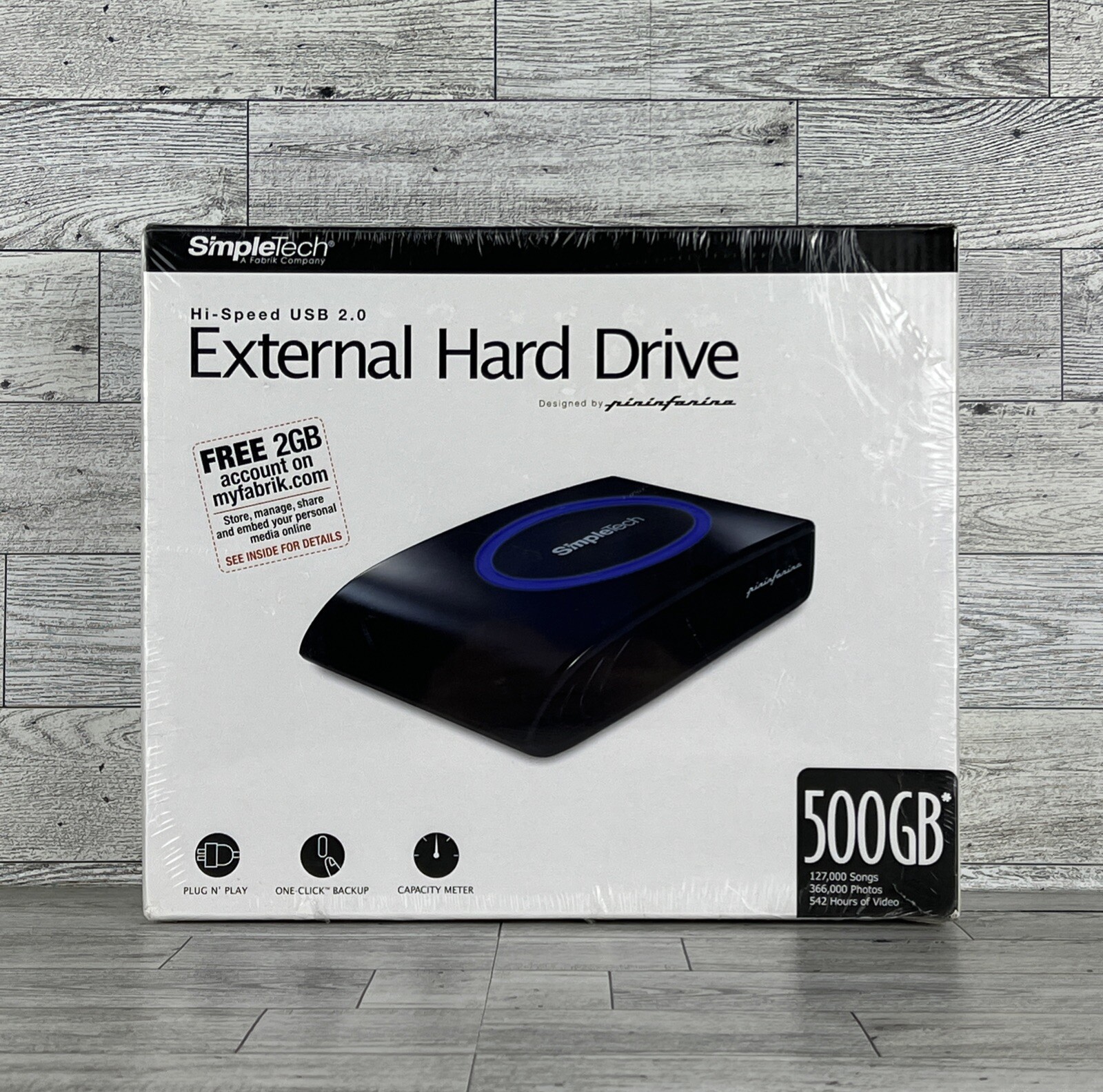 SimpleTech Hi-Speed USB 2.0 External Hard Drive 500GB SP-U35/500 New Sealed READ