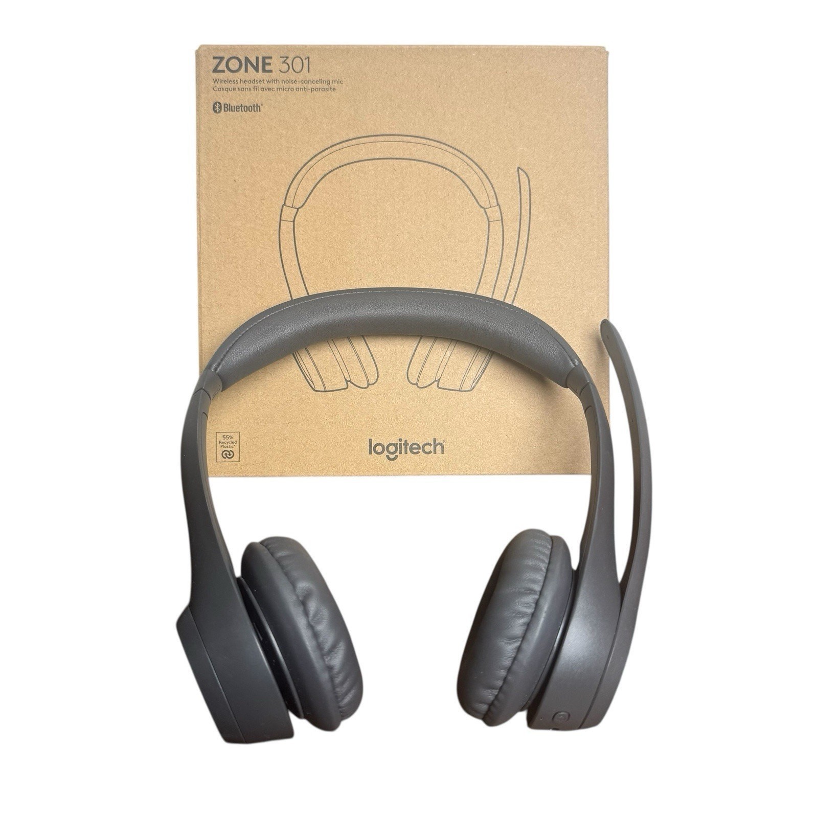 Logitech Zone 301 Wireless Headset Bluetooth On-Ear Mic Black Open Box