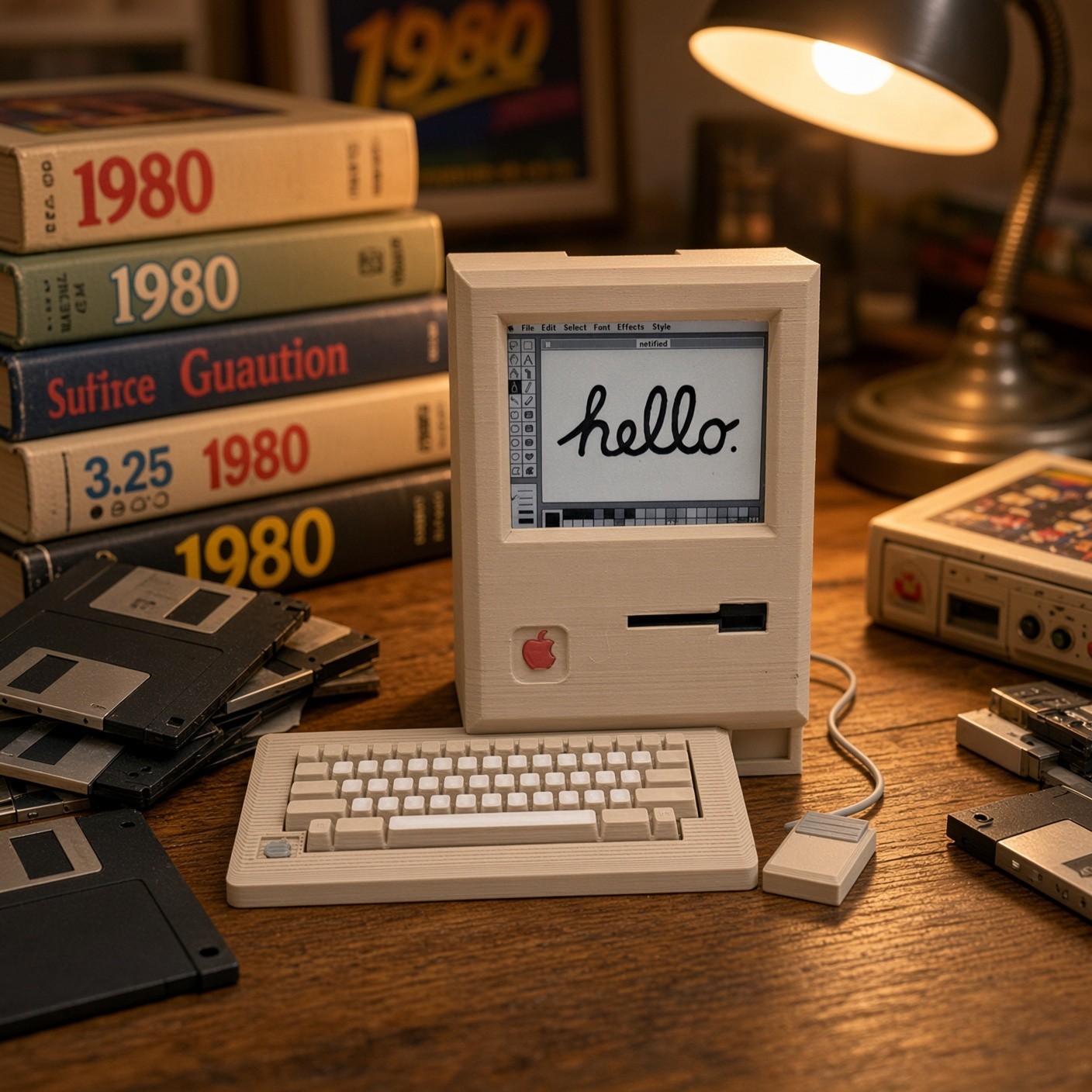 Mini 1984 Apple Macintosh Computer 3d Printed Replica