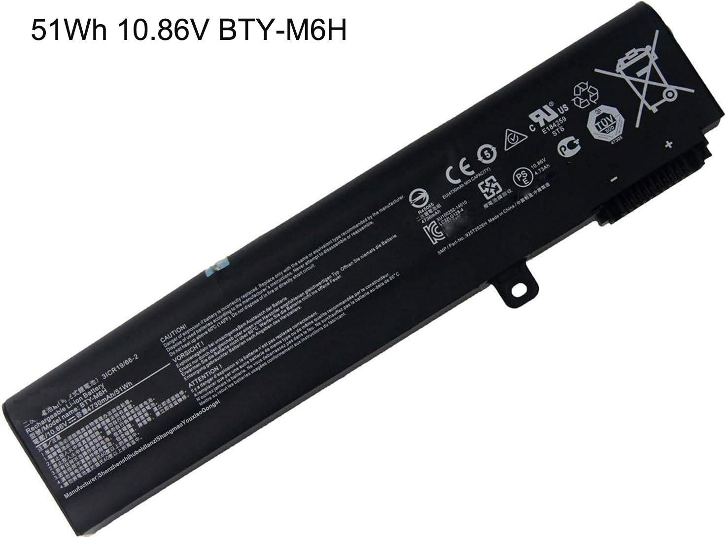 51Wh BTY-M6H Battery For MSI GL63 9SDK MS-16P7 3ICR19/65-2 6-Cells NEW