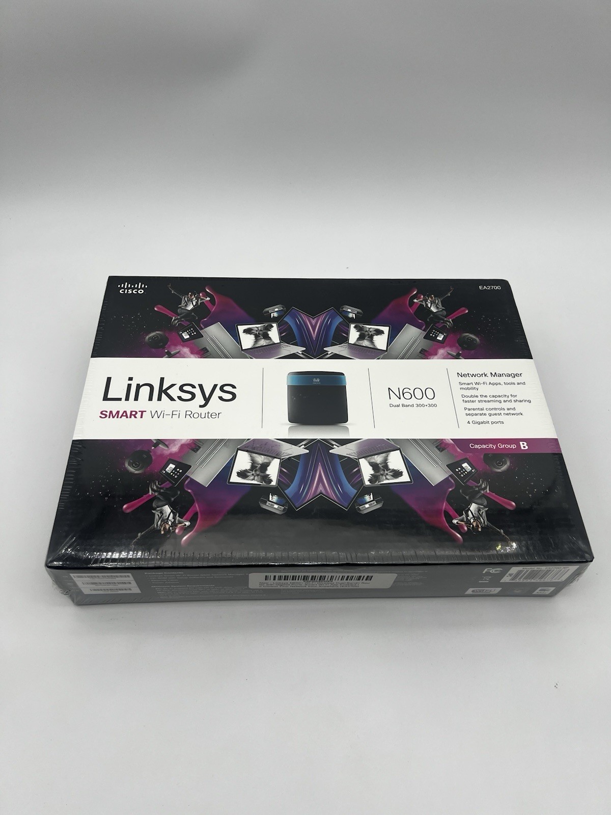 Linksys N600 Dual-Band 300+300 Mbps 4-Port Wireless N Router (E2500-NP) - NEW