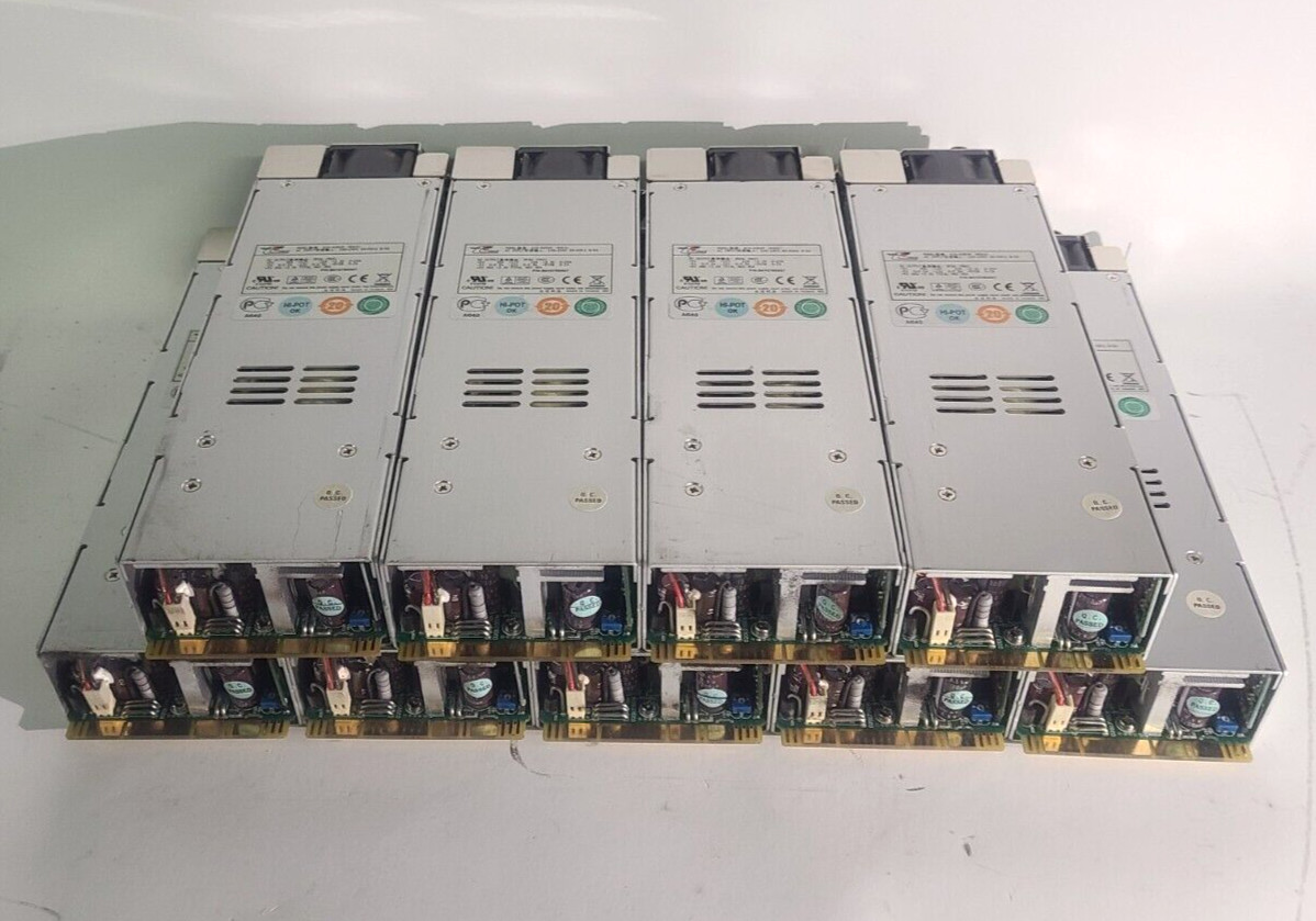 Lot of 9 EMACS GIN-6350P 350W 100-240V Hot Swap Power Supplies