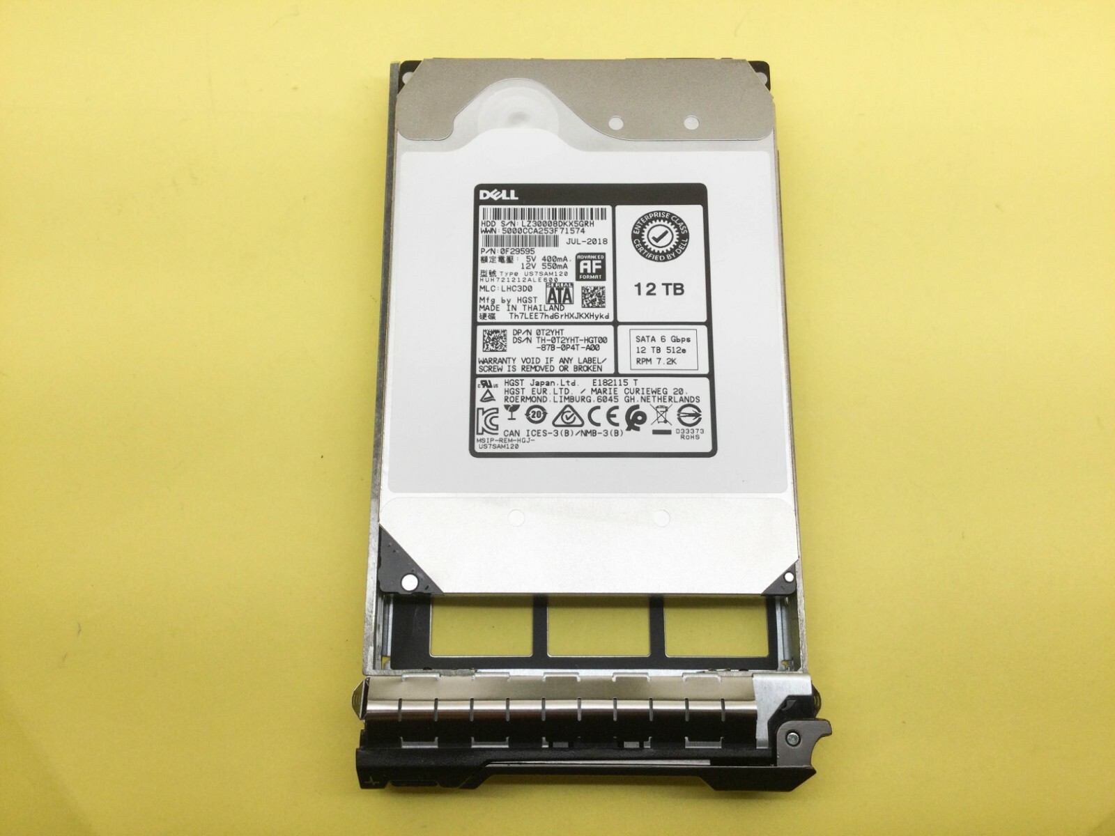 T2YHT DELL 12TB 7.2K SATA 6Gb/s 512e 3.5'' HDD 0T2YHT HUH721212ALE600