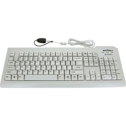 Seal Shield SSWKSV207L Silver Seal Waterproof QWERTY Keyboard - USB - White