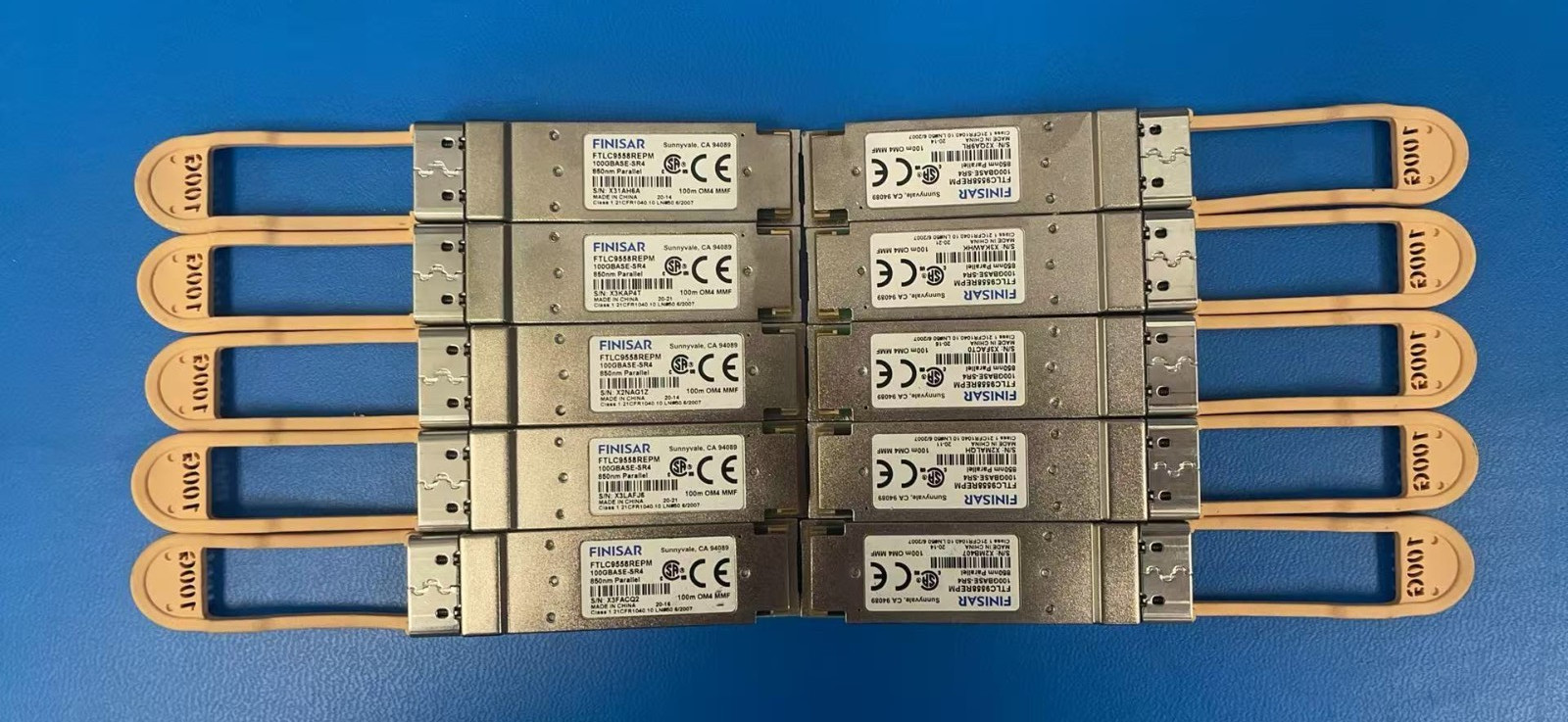 LOT OF 250 Finisar FTLC9558REPM 100G SR4 850nm Parallel QSFP28 Transceiver SFP