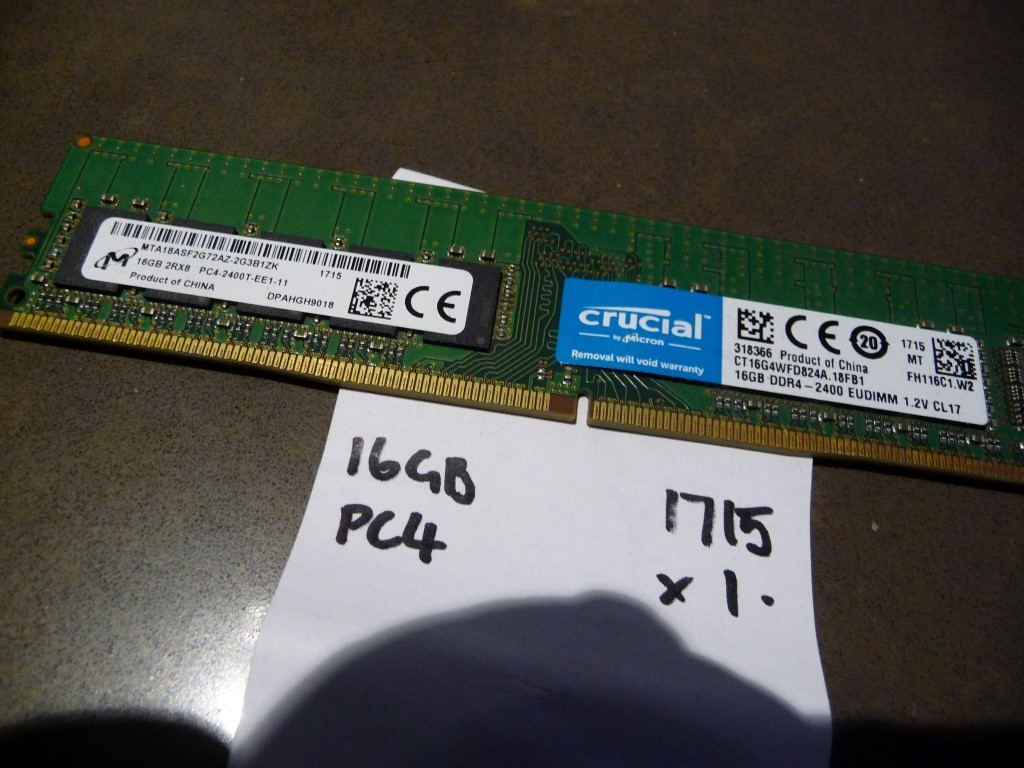 AU SELLER MICRON MTA18ASF2G72AZ 16GB 2RX8 PC4-2400T-EE1-11 SERVER RAM 1715 TESTD