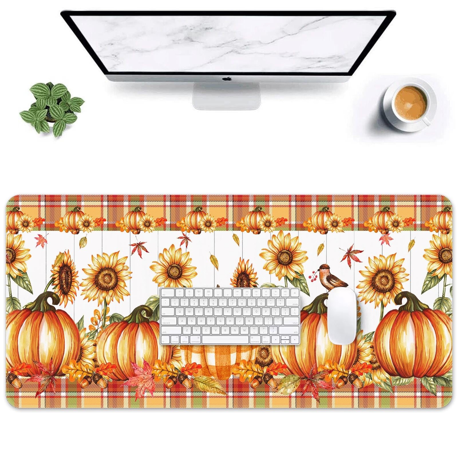 Britimes Large Mouse Pad, Mouse Pad, 31.5 x 15.7 Inch, Fall Pumpkin Orange | ...