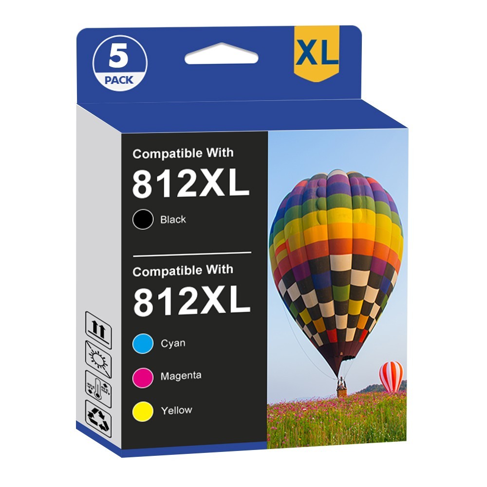5 pk 812XL Ink Cartridges For Epson WorkForce WF-7840 WF-7820 WF-7310 EC-C7000