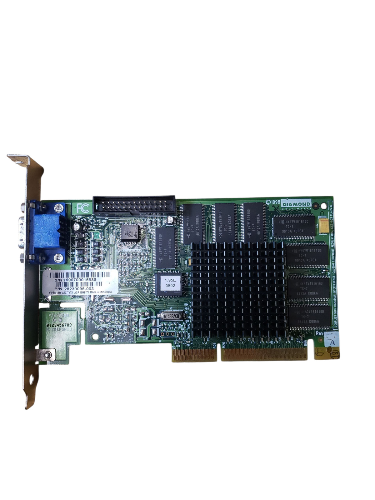 Diamond Viper V550 ATX TNTA AGP 16MB T3 28230095-003 0000529P Rev A00