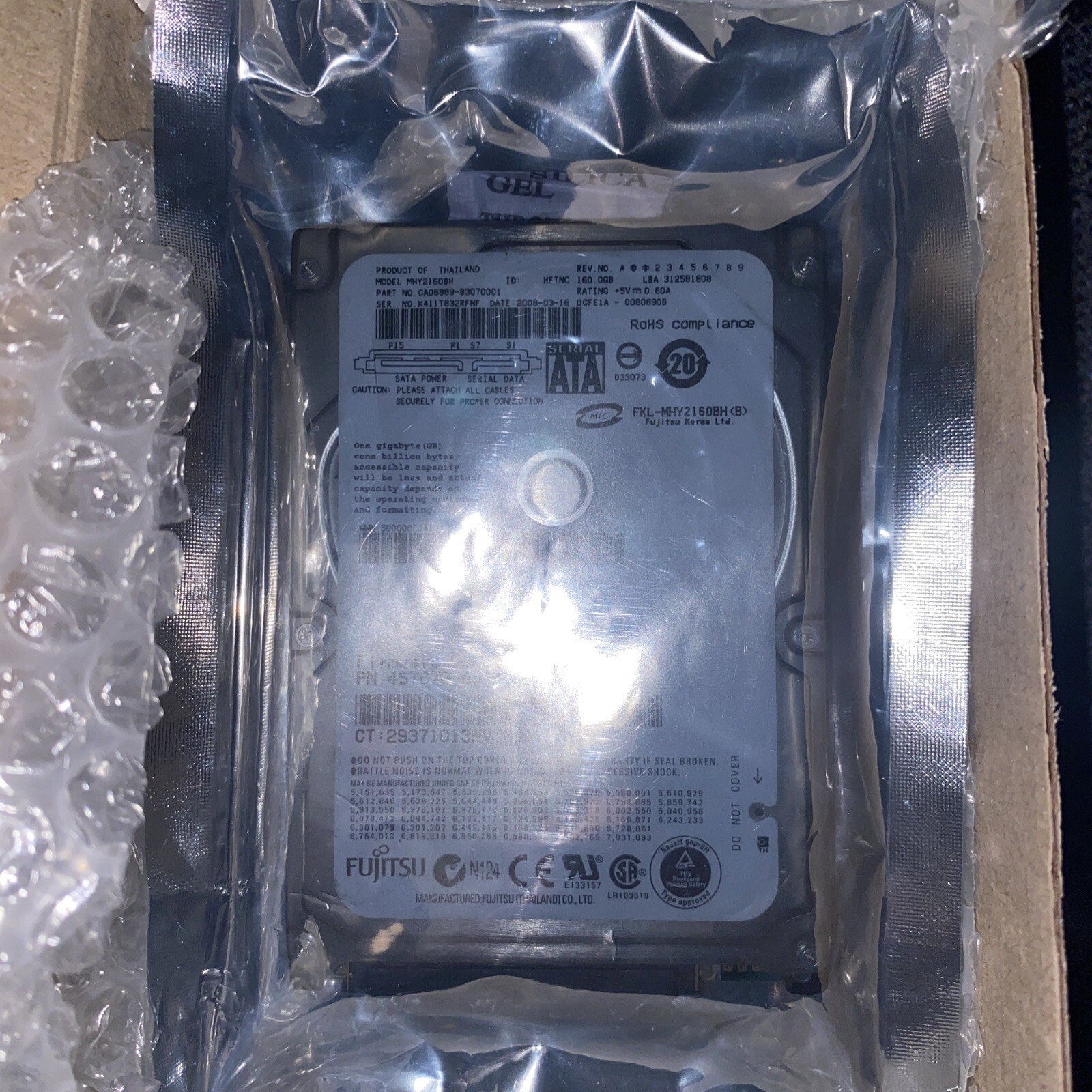 HP 457670-001 160GB 2.5" SATA HARD DRIVE 8710P LAPTOP FUJITSU MHY2160BH