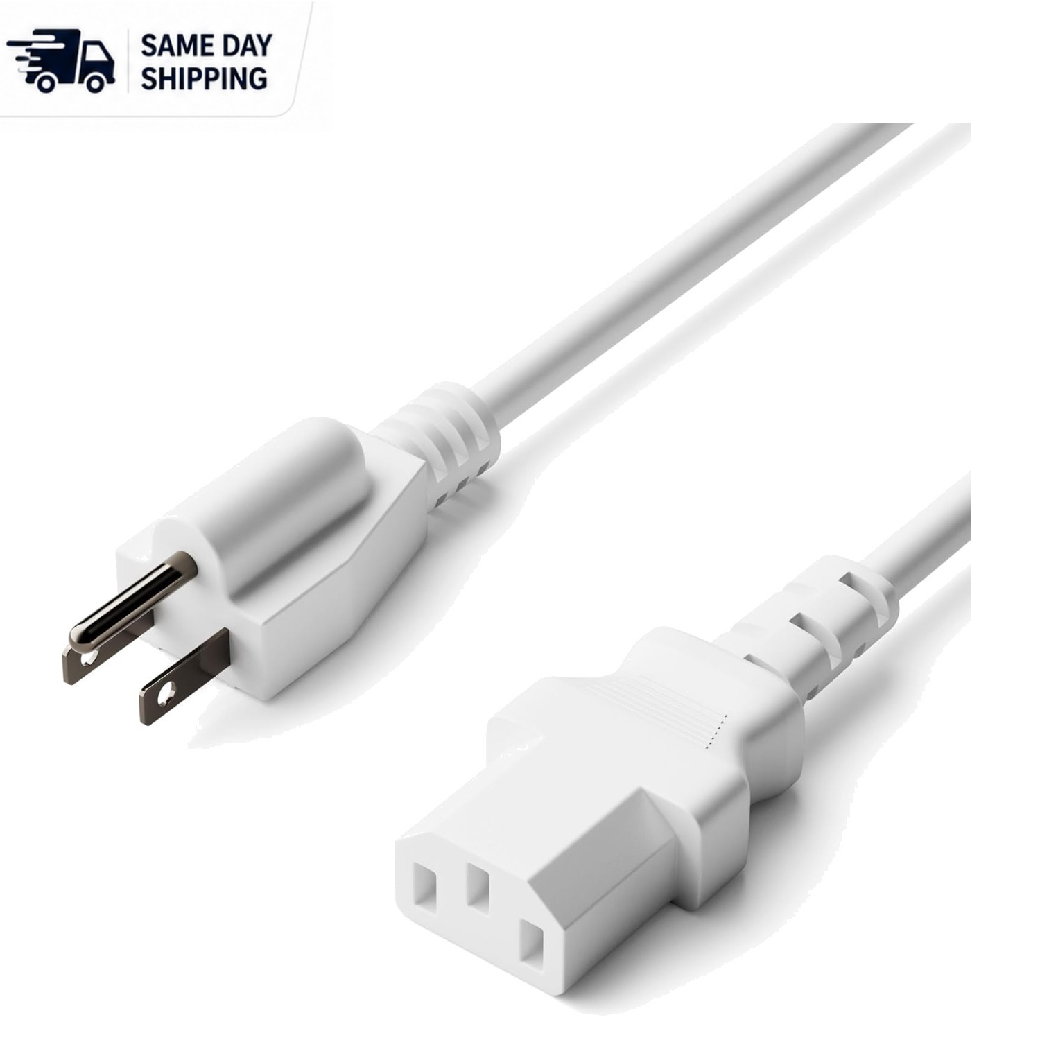 Reliable 10 FT 3-Prong Power Cord for Computers & TVs - Easy Installation