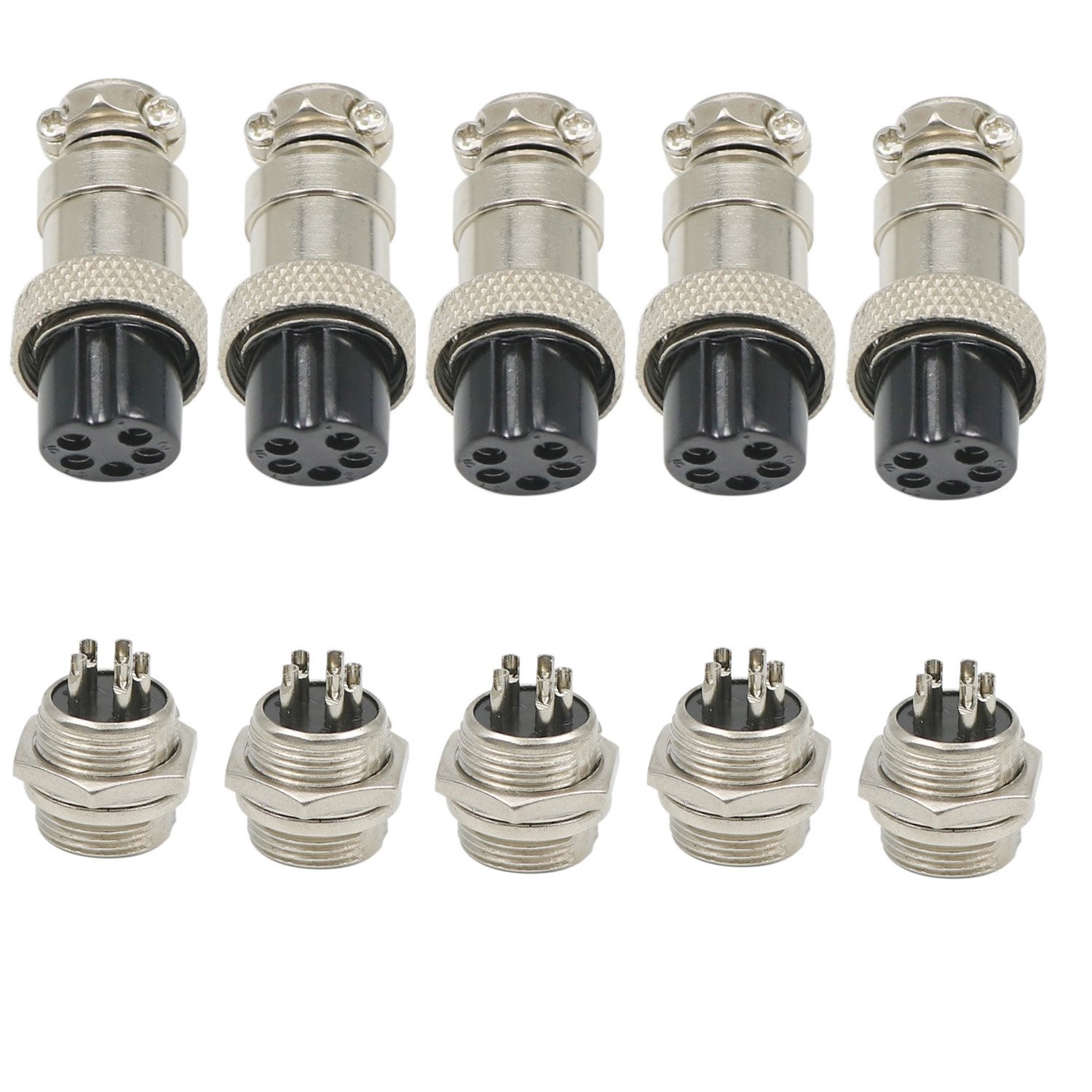GX16-5 5Pin Panel Metal Mount Aviation Connector Adapter Male Female Plug Socket