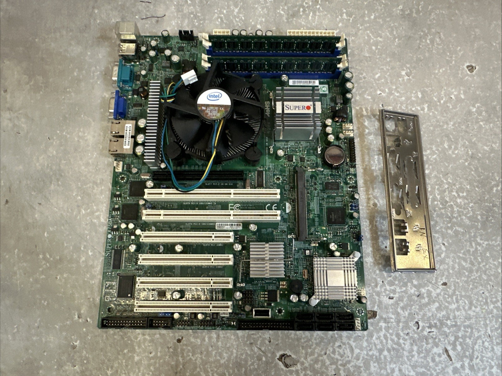 Supermicro X7SBA Motherboard CPU 2GB RAM Heatsink Fan I/O Shield - Tested
