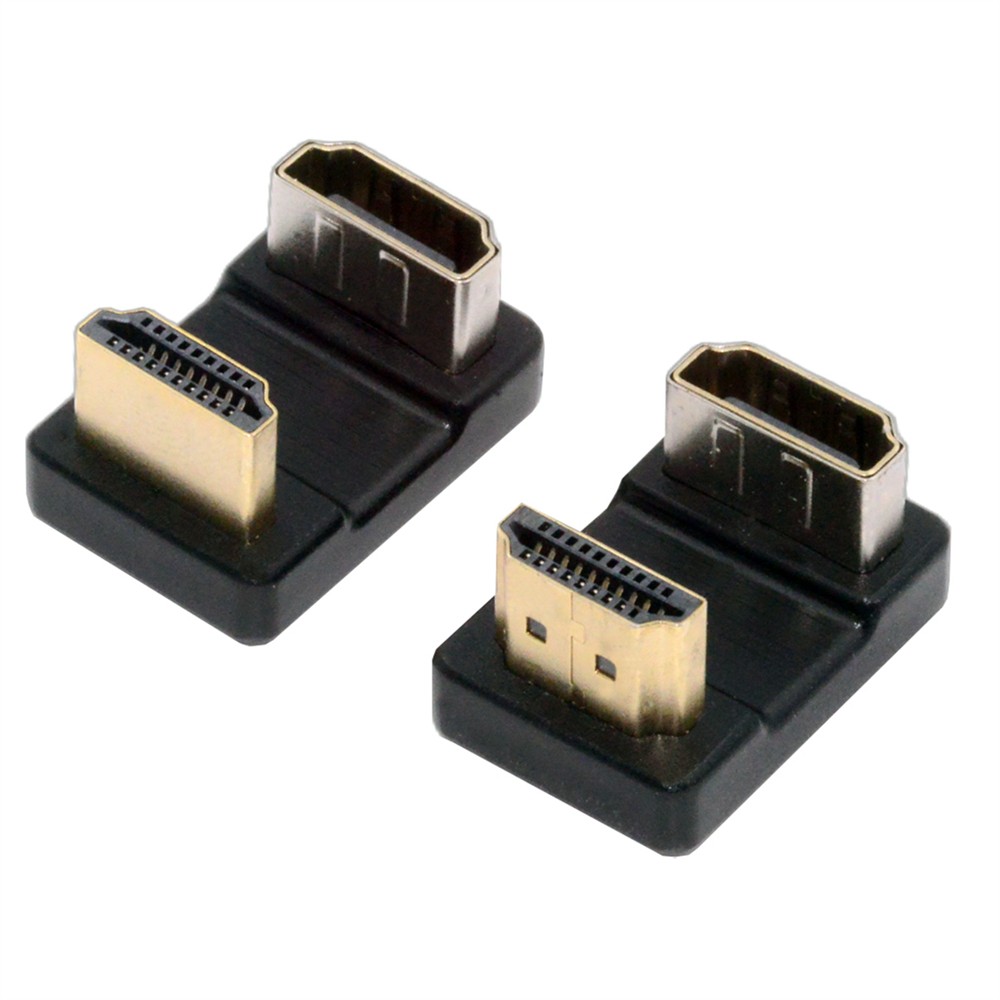 2 Pack HDMI Male to HDMI Female 4K@60Hz 180 Degree Angled Connector Adapter