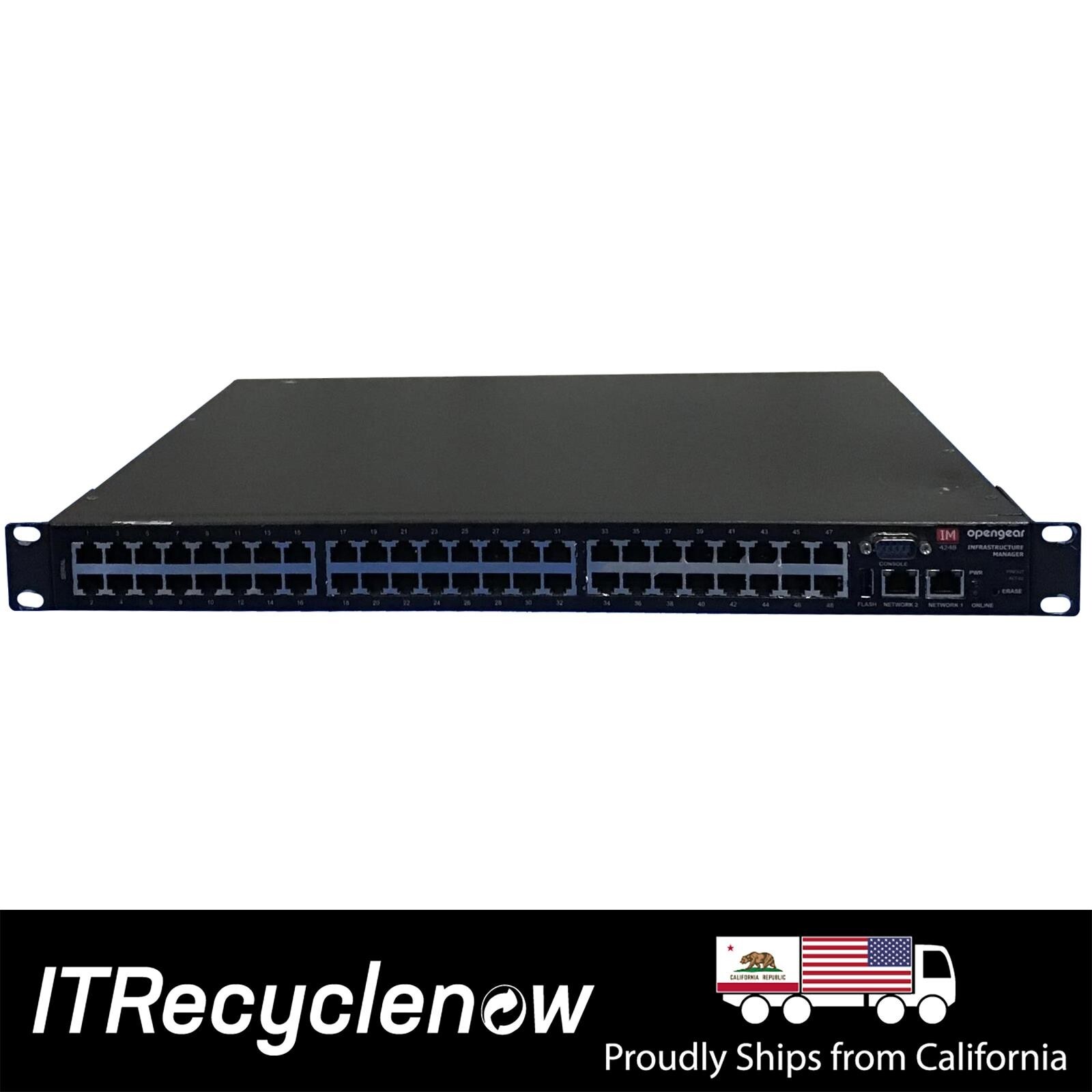 48 Port RJ45 Opengear IM4248 Console Server Infrastructure Manager w/ Ears