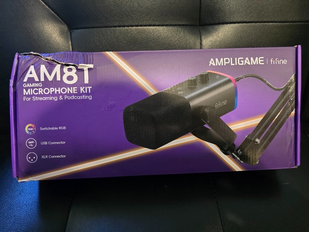 Ampligame Microphone Kit AM8T for Gaming Streaming XLR/USB Black