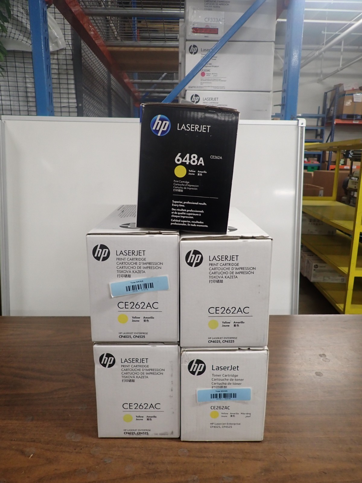 HP CE262AC LaserJet Yellow Toner Cartridge (Lot of 5)