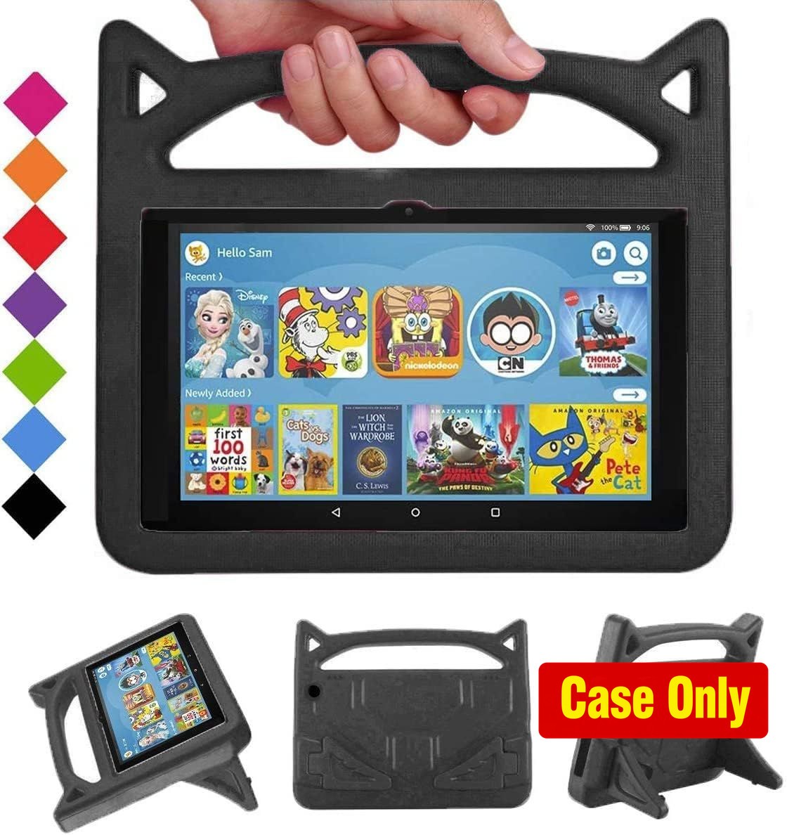 Case for 8 in Tablet for Kids - Lightweight Shockproof Case with Handle Stand