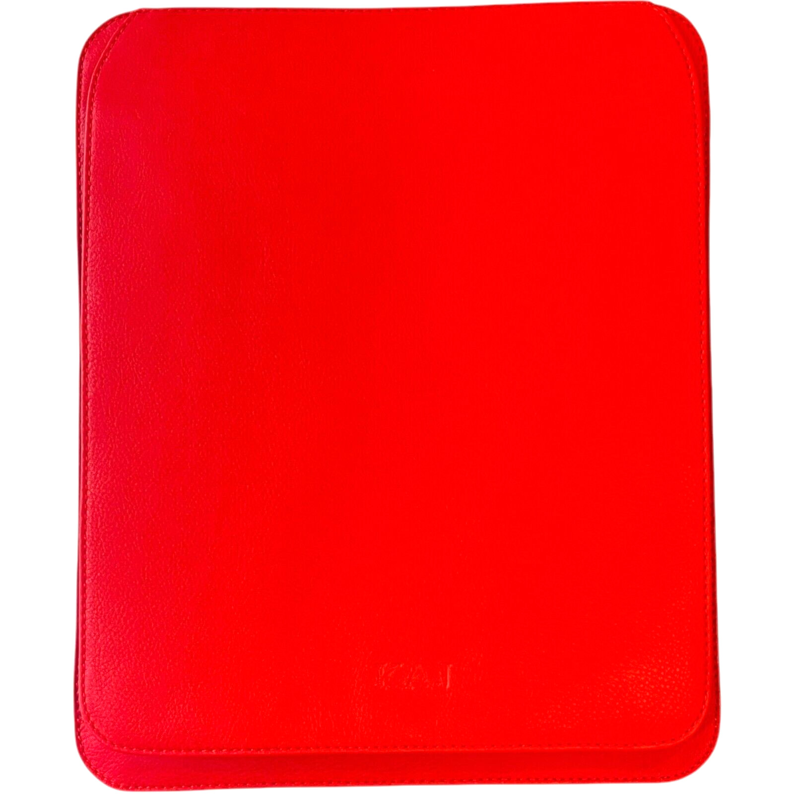 Levenger Red Tablet Soft Carrier 12.5" x 10" Leather Sleeve Monogram KAJ
