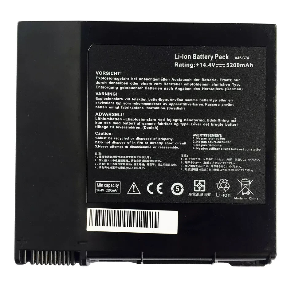 5200mAh A42-G74 Battery for Asus G74 G74J G74JH G74S G74SW G74SX G74-4S2P A42G74