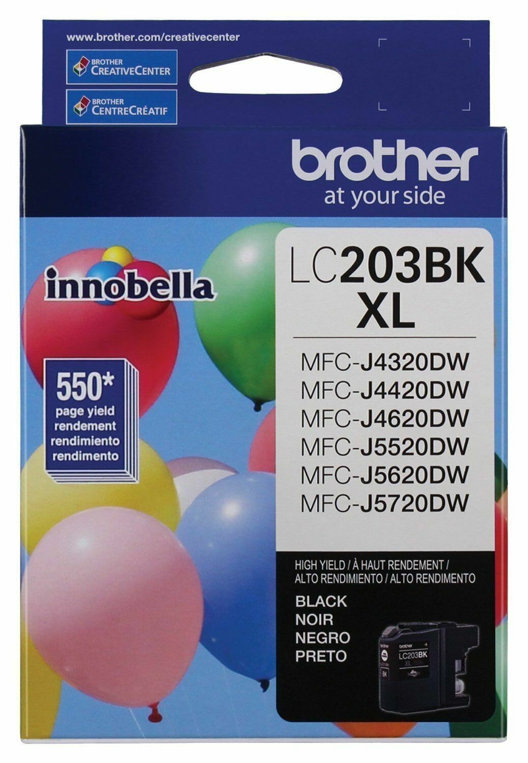 New Brother LC203BK XL High-Yield Ink Cartridge Black Genuine