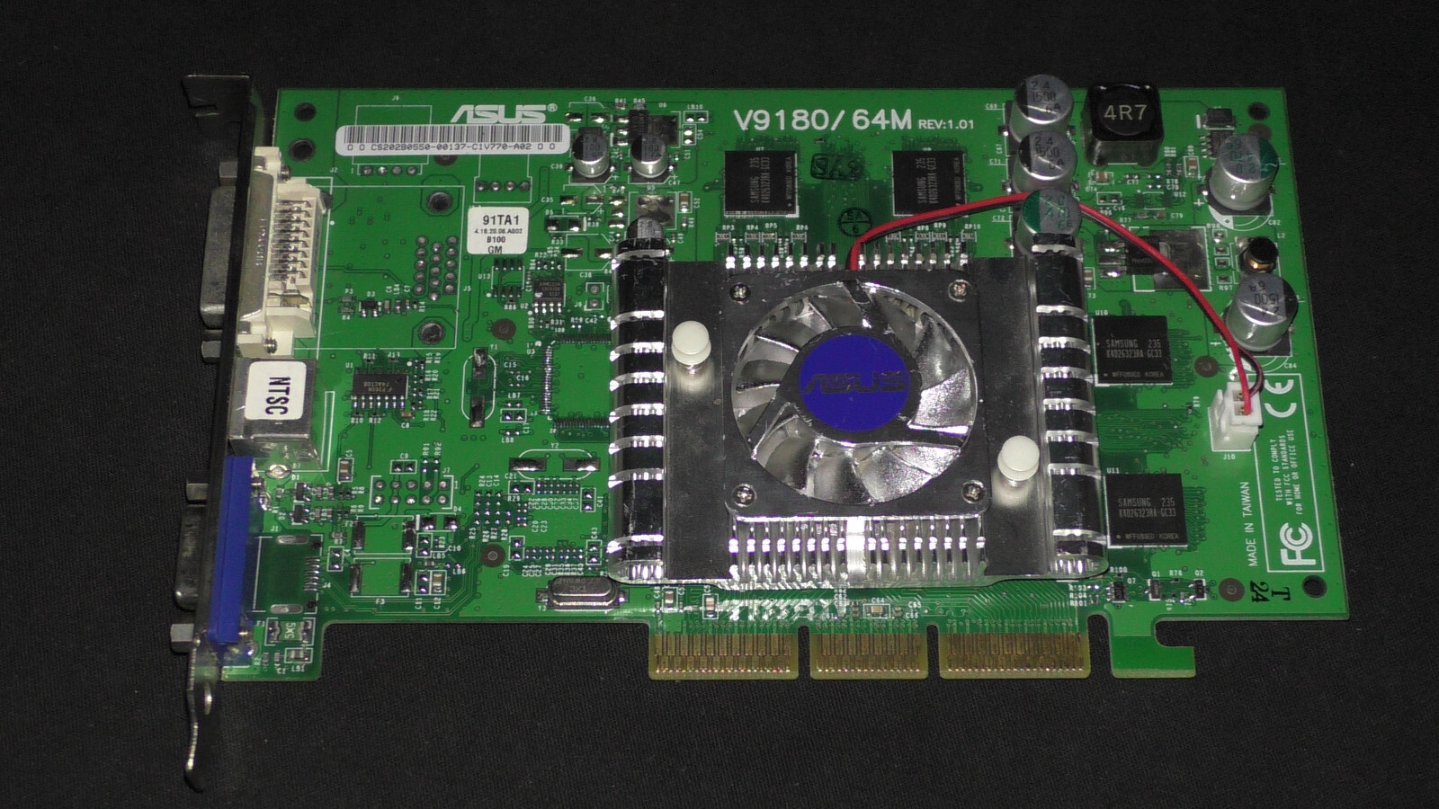 ASUS NVidia GeForce 4 MX 440 AGP VGA Card DVI VGA V9180 64M TD N A GeForce4