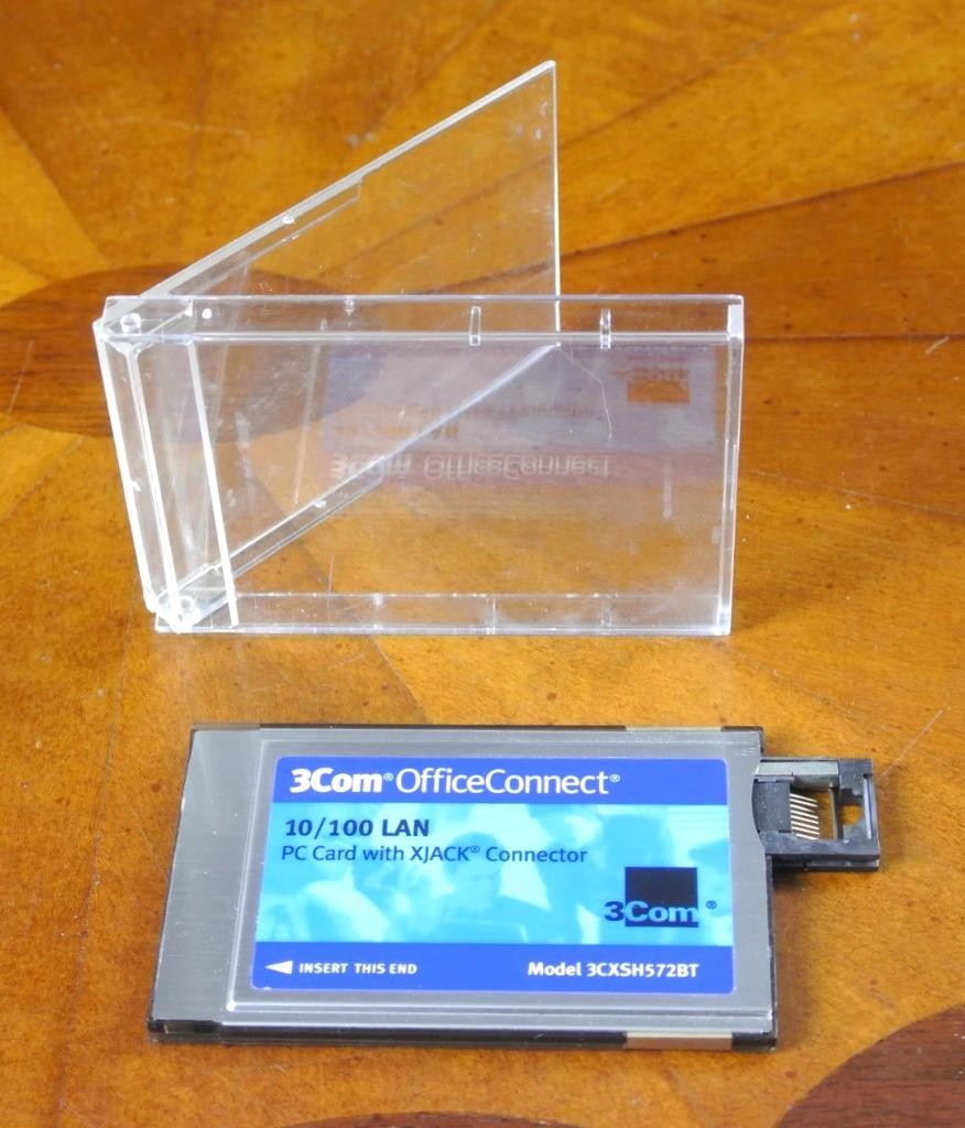 3Com OfficeConnect 10/100 LAN PC Card with Xjack 3CXSH5272BT with Case