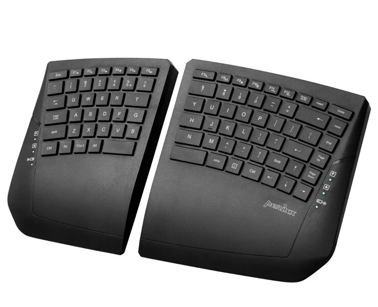 Perixx PERIBOARD-624B US, Wireless Ergonomic Split Keyboard - Up 30 Ft Separa...