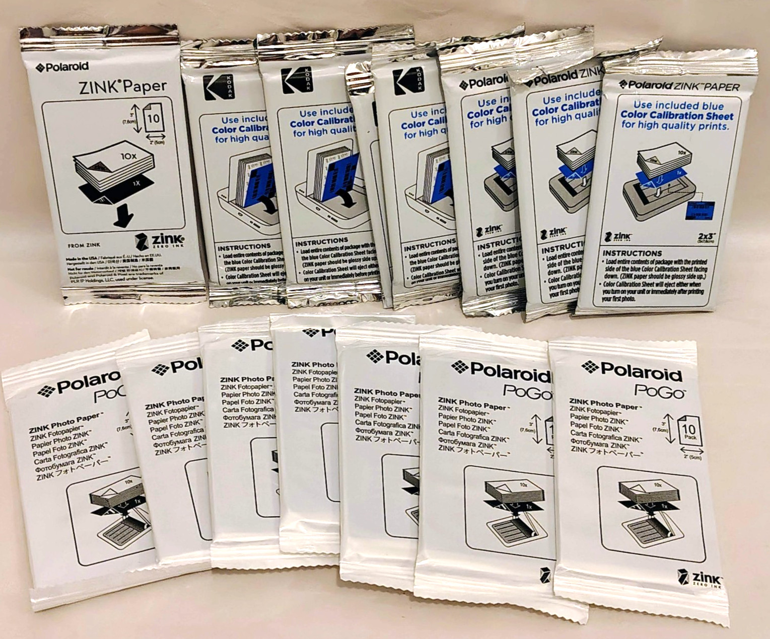 Lot of 15 Polaroid PoGo 2x3” ZINK Photo Paper 10-ct (150 Sheets) - Zero Ink, New