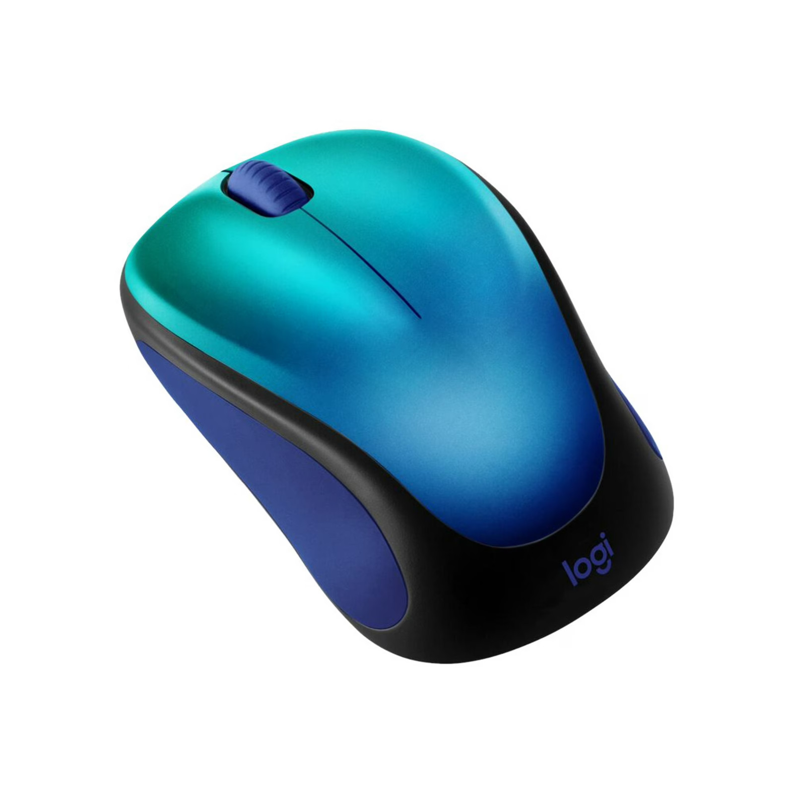 Logitech M317c Mouse - Blue Aurora: Wireless, USB-A Connection, Soft-Touch Grips
