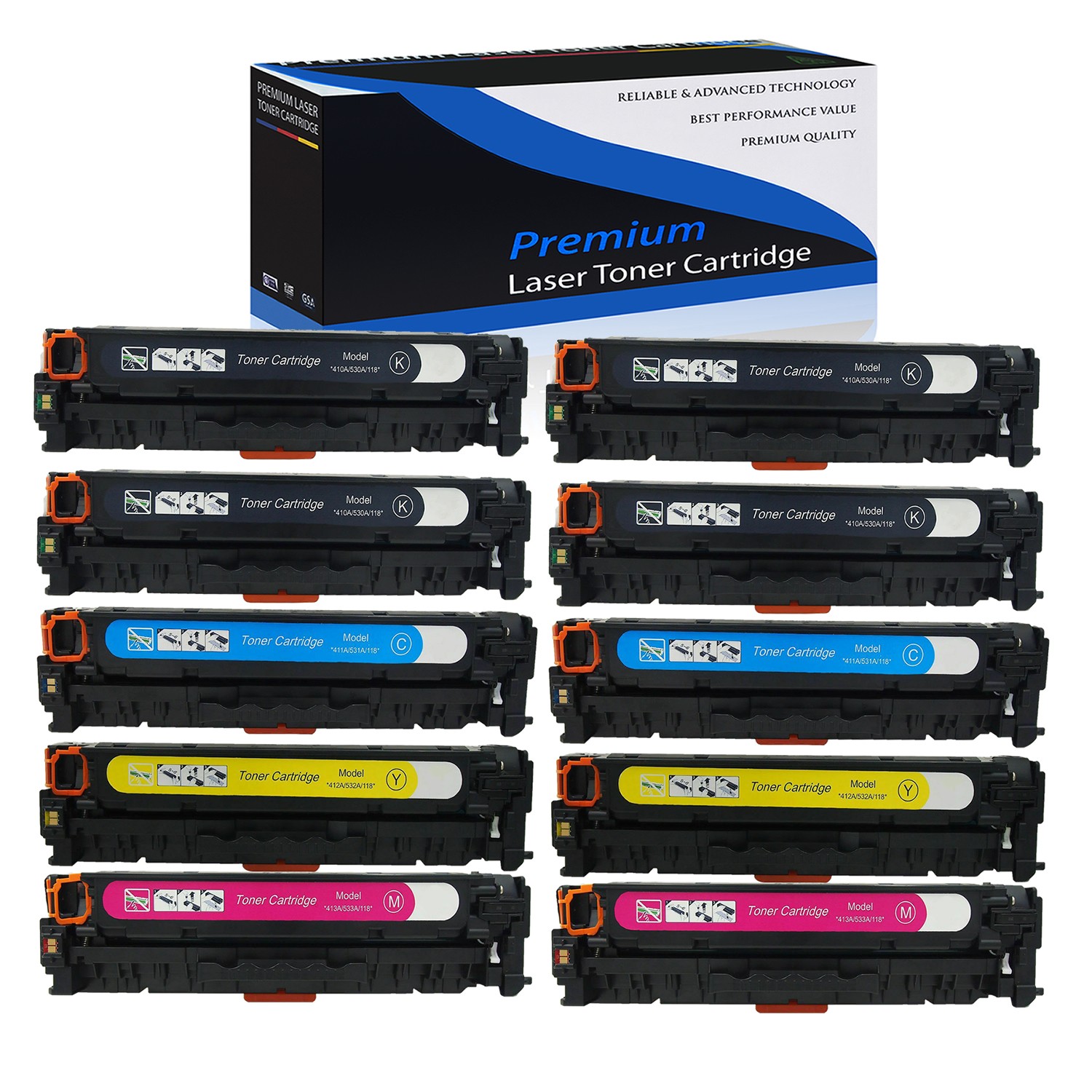 10PK CRG118 BK C Y M Toner Set For Canon 118 2661B001AA ImageClass MF8380Cdw