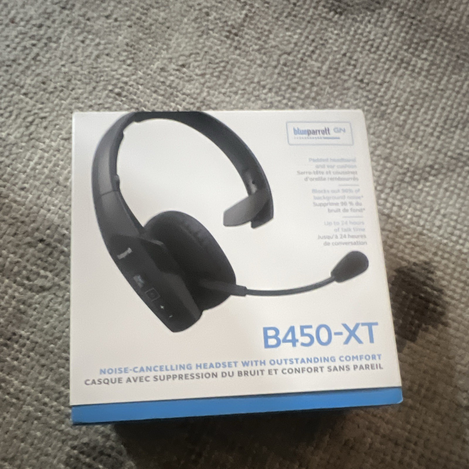 BlueParrott B450-XT Noise-Canceling Bluetooth Boom Mic Headband Black