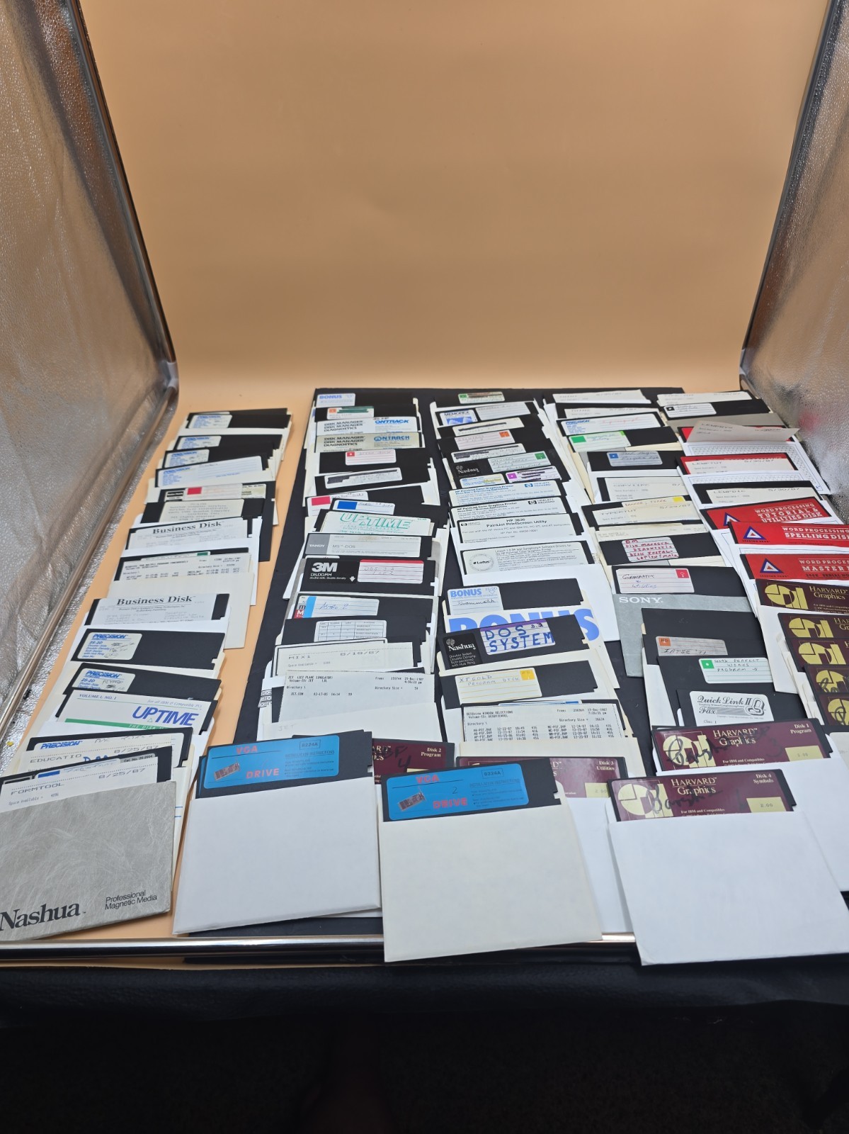 LOT of (78)  8 " Inch Floppy Disks with software.  Untested Various Brands Lot F