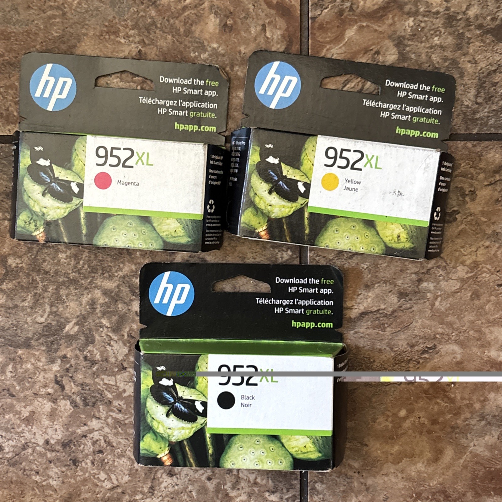 3-PACK HP GENUINE 952XL High Yield Magenta/Black/Yellow (All XL's) EXP- 2024/25