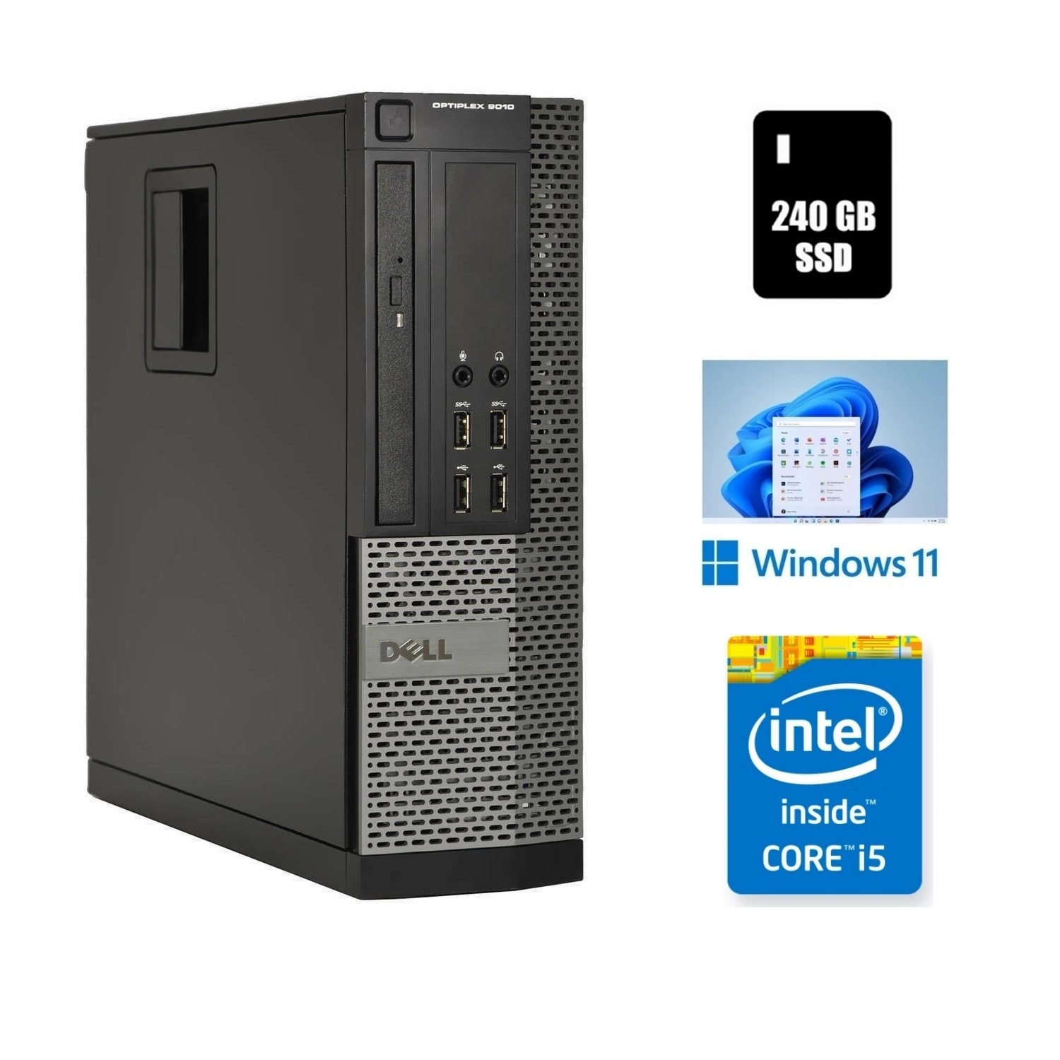 Dell OptiPlex 9010 Core i5 Desktop Computer 16GB Ram 240GB SSD Wi-Fi Windows 11
