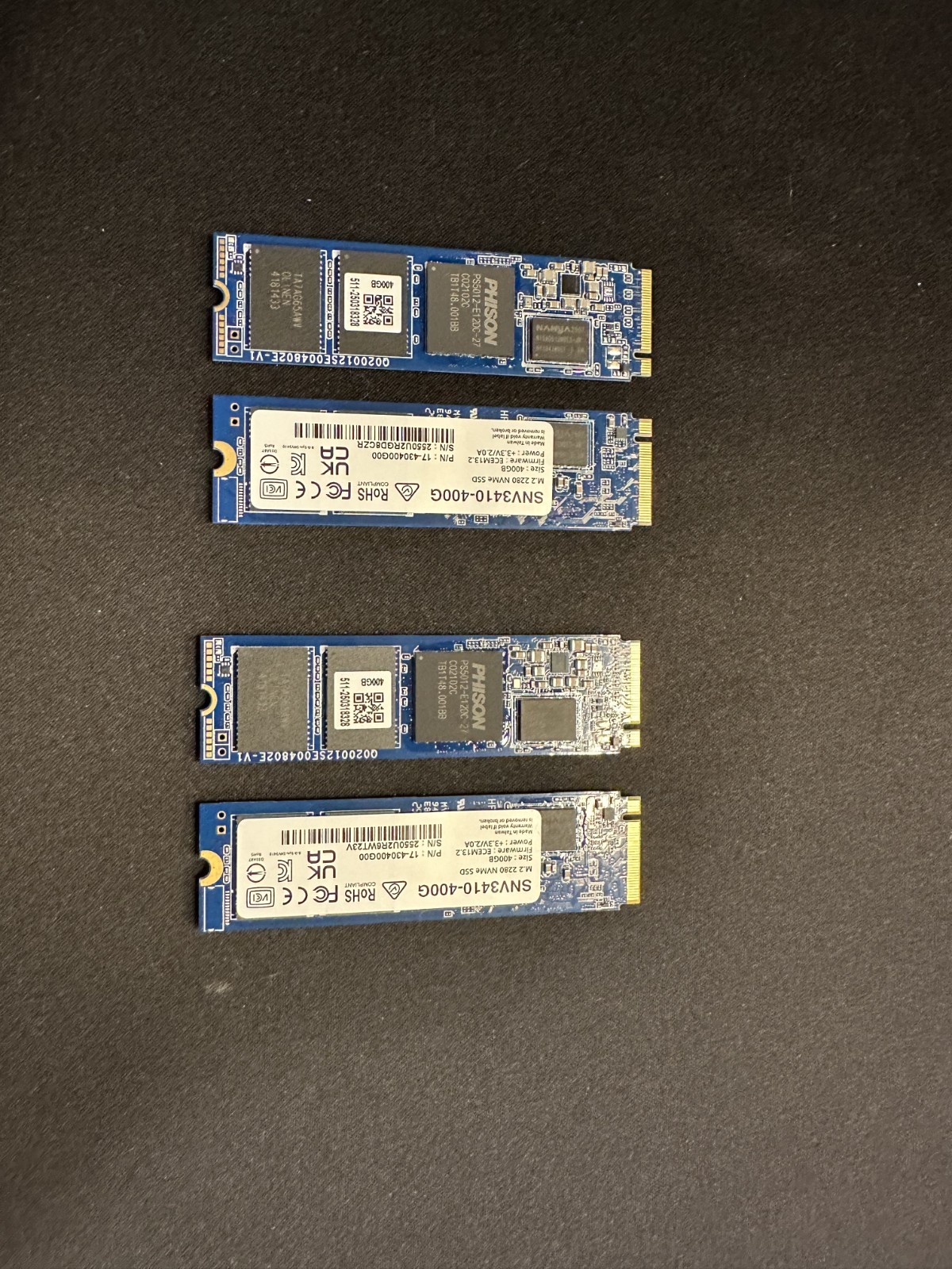 Synology SNV3410-400G 400GB M.2 2280 NVMe Enterprise SSD NAS Cache LOT OF 2