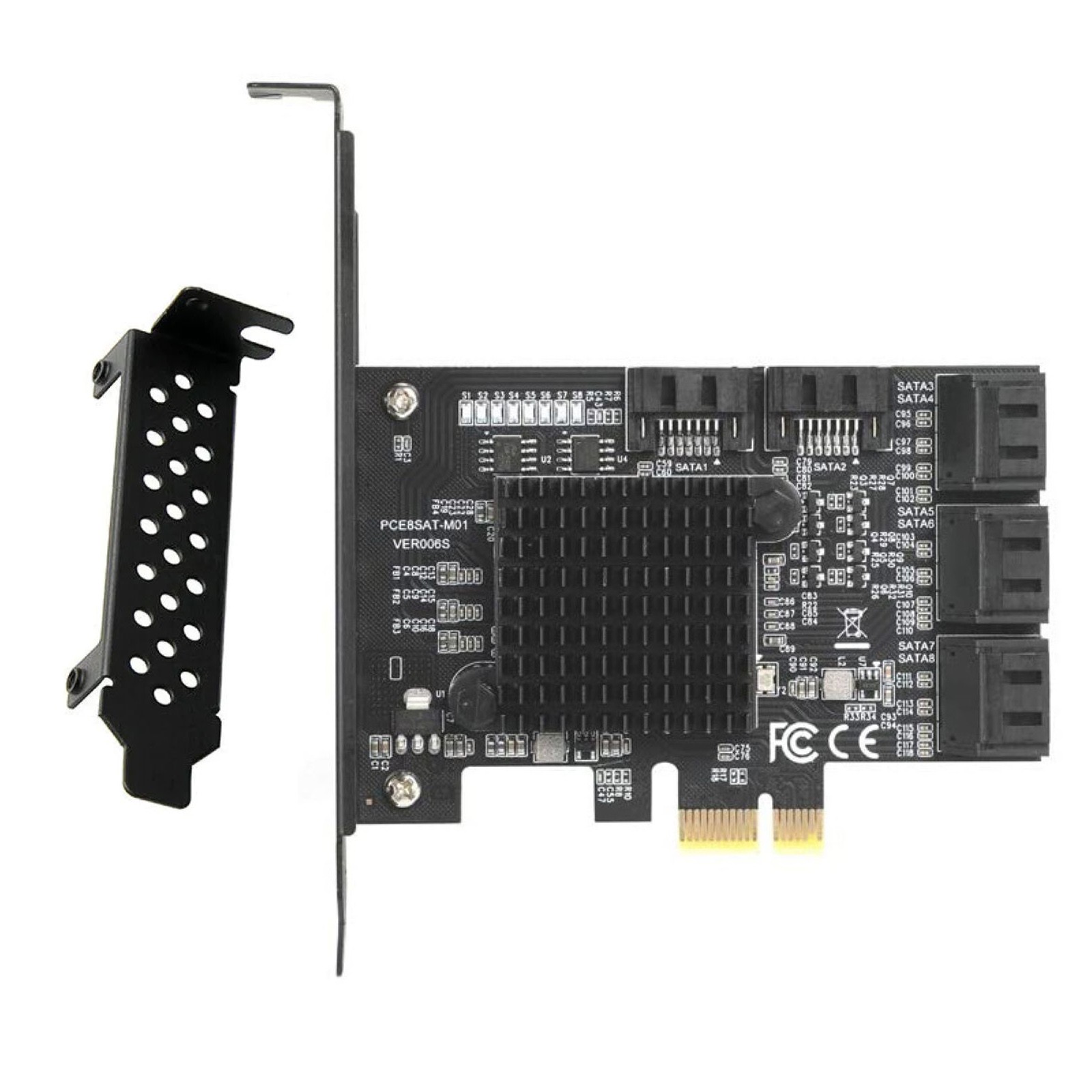 Expansion Card Controller Adapter PCI-Express to 8 Ports SATA 3.0 6Gbps For HDD