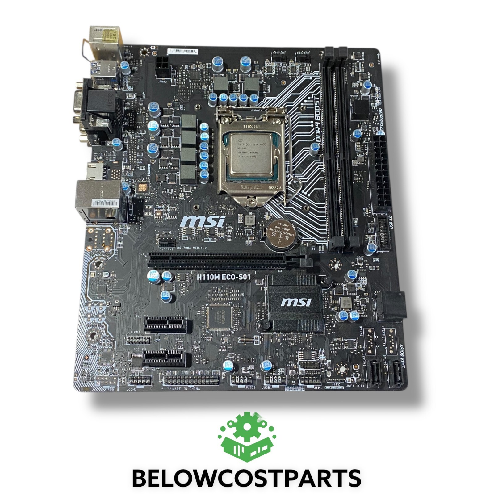 MSI H110M ECO-S01 mATX Motherboard + Intel Celeron G3900 2.80GHz LGA1151 DDR4