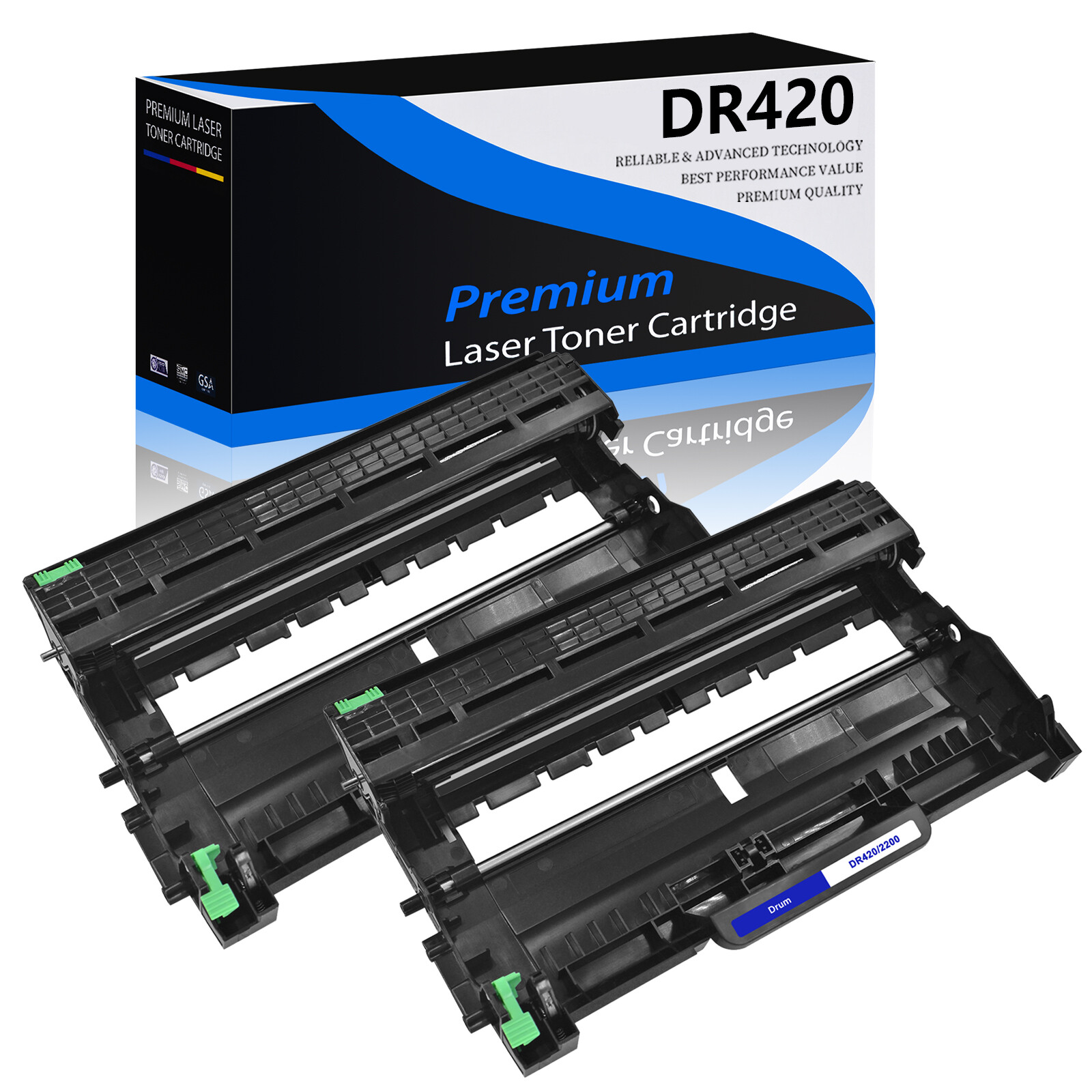 2 PK DR420 DR-420 Drum For Brother MFC-7365DN MFC-7460DN MFC-7240 7360N MFC-7860
