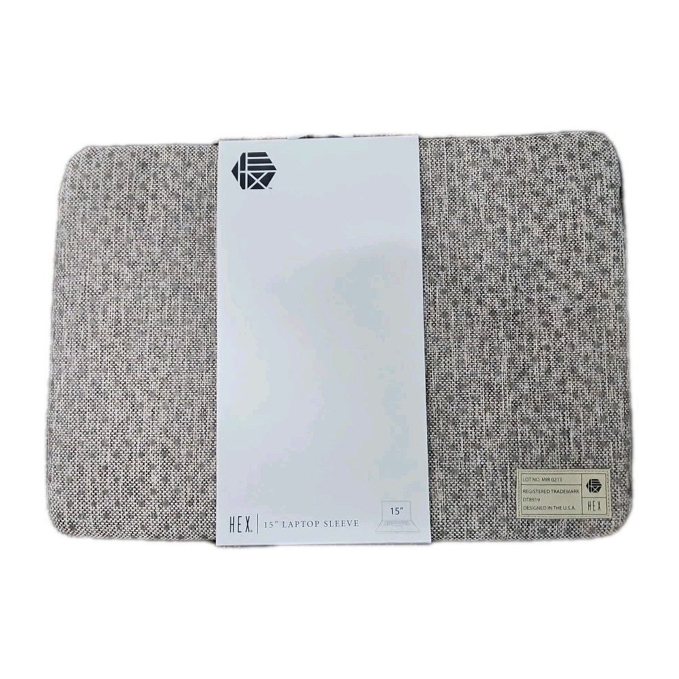 New HEX LAPTOP Sleeve for 15" MACBOOK grey Padded Case MacBook Water resistant 