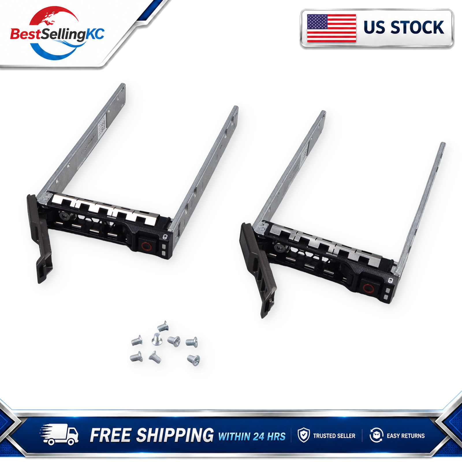 2PCS 2.5in SFF HDD Tray Caddy For Dell PowerEdge R430 R630 R730 T430 G176J Set