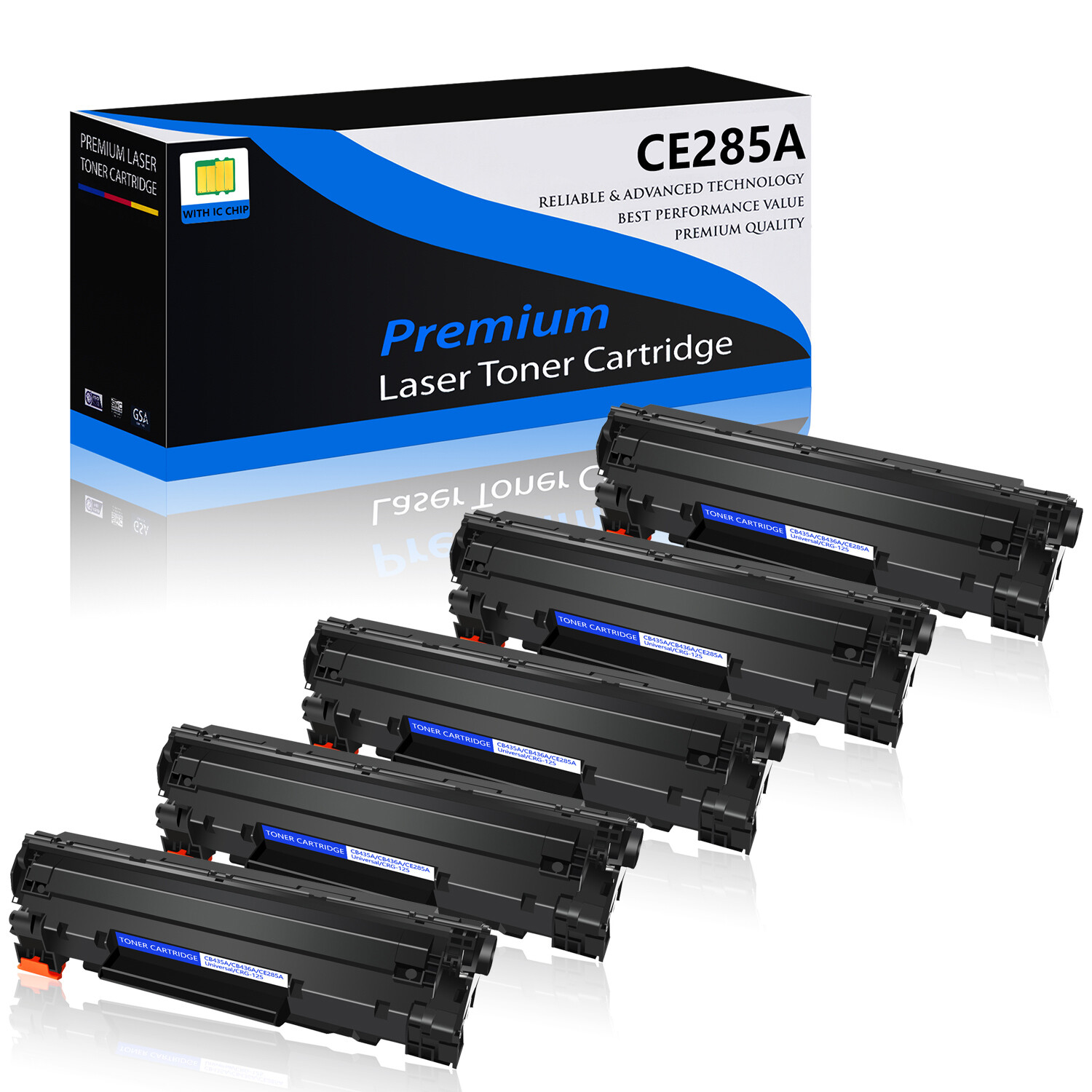 5 Pack CE285A Toner Cartridge for HP LaserJet M1214nfh M1216nfh M1217nfw M1136