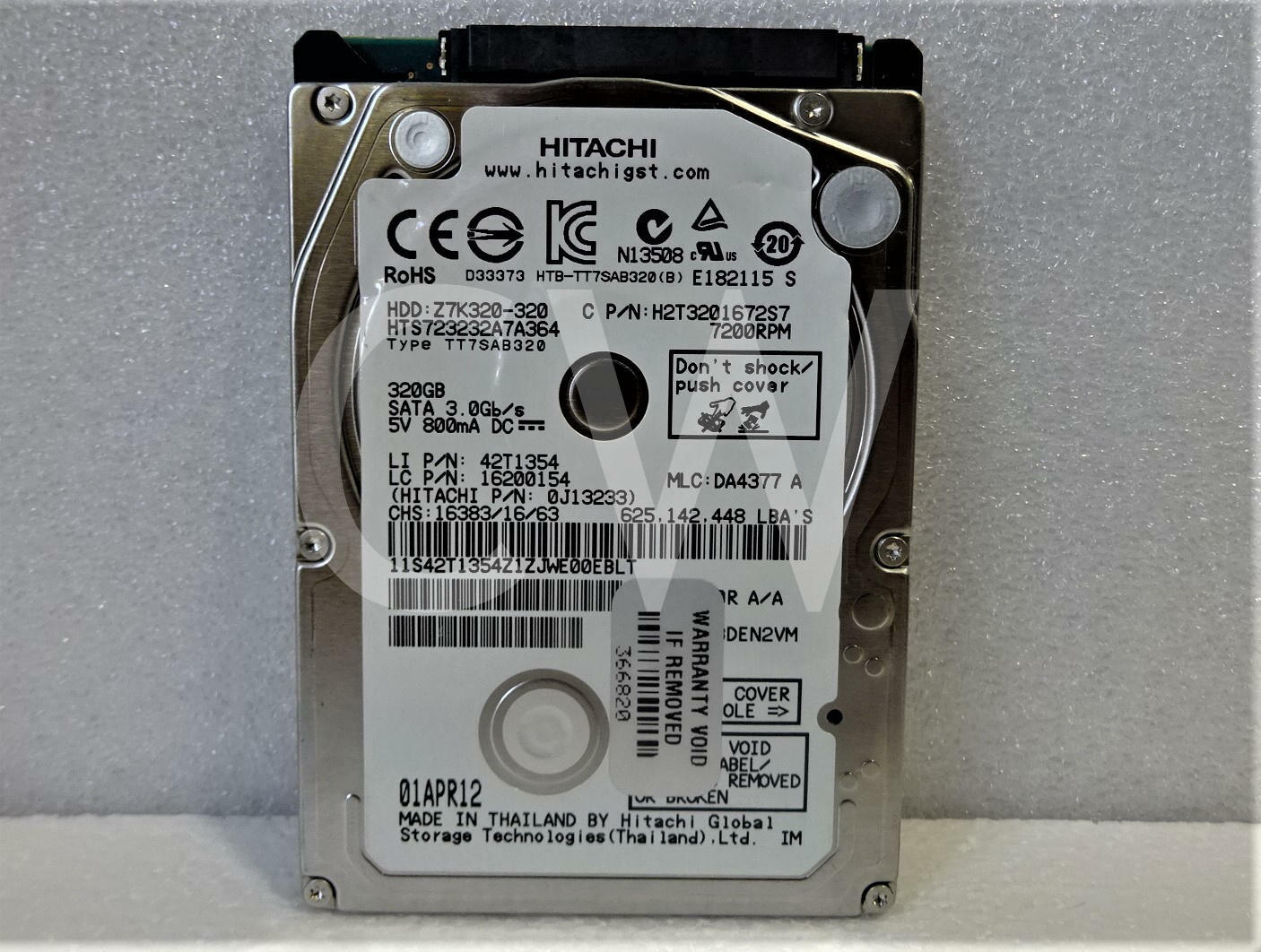 HTS723232A7A364 Hitachi 0J13233 320GB 7200RPM 3Gbps 2.5"SATA LaptopHDD HardDrive