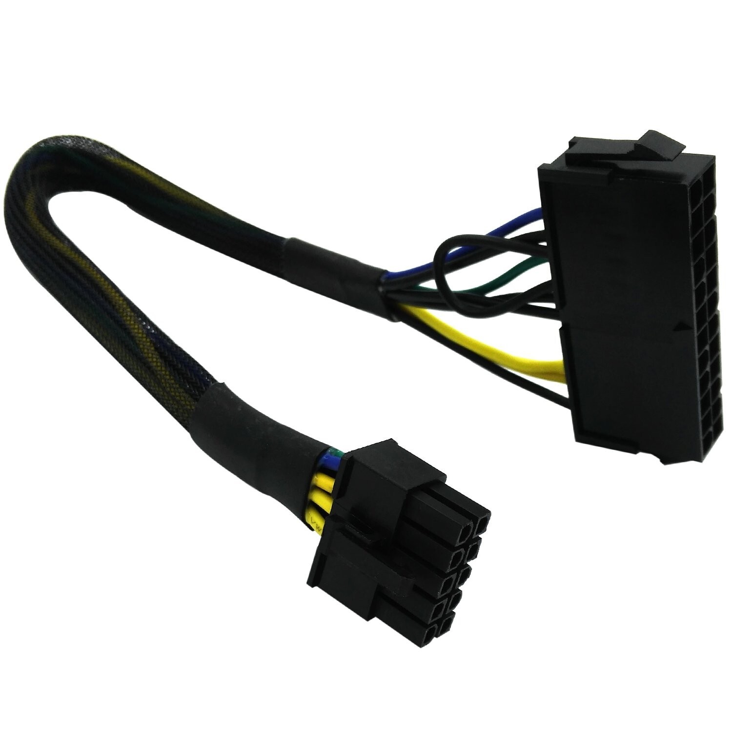 COMeap 24 Pin to 10 Pin ATX PSU Main Power Adapter Braided Sleeved Cable for ...