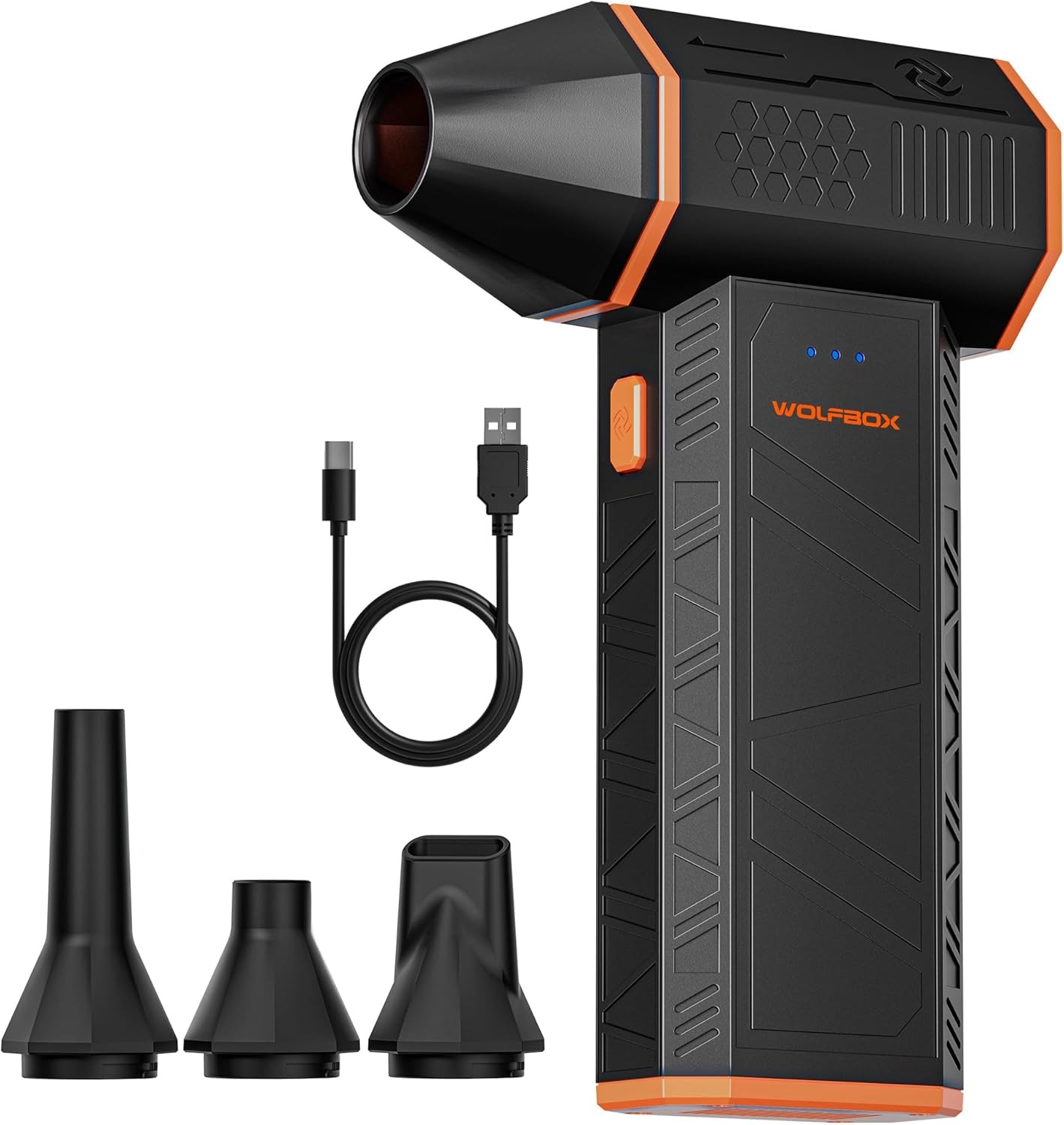 Electric Compressed Air Duster WOLFBOX MF50, Adjustable Turbo Fan, Rechargeable