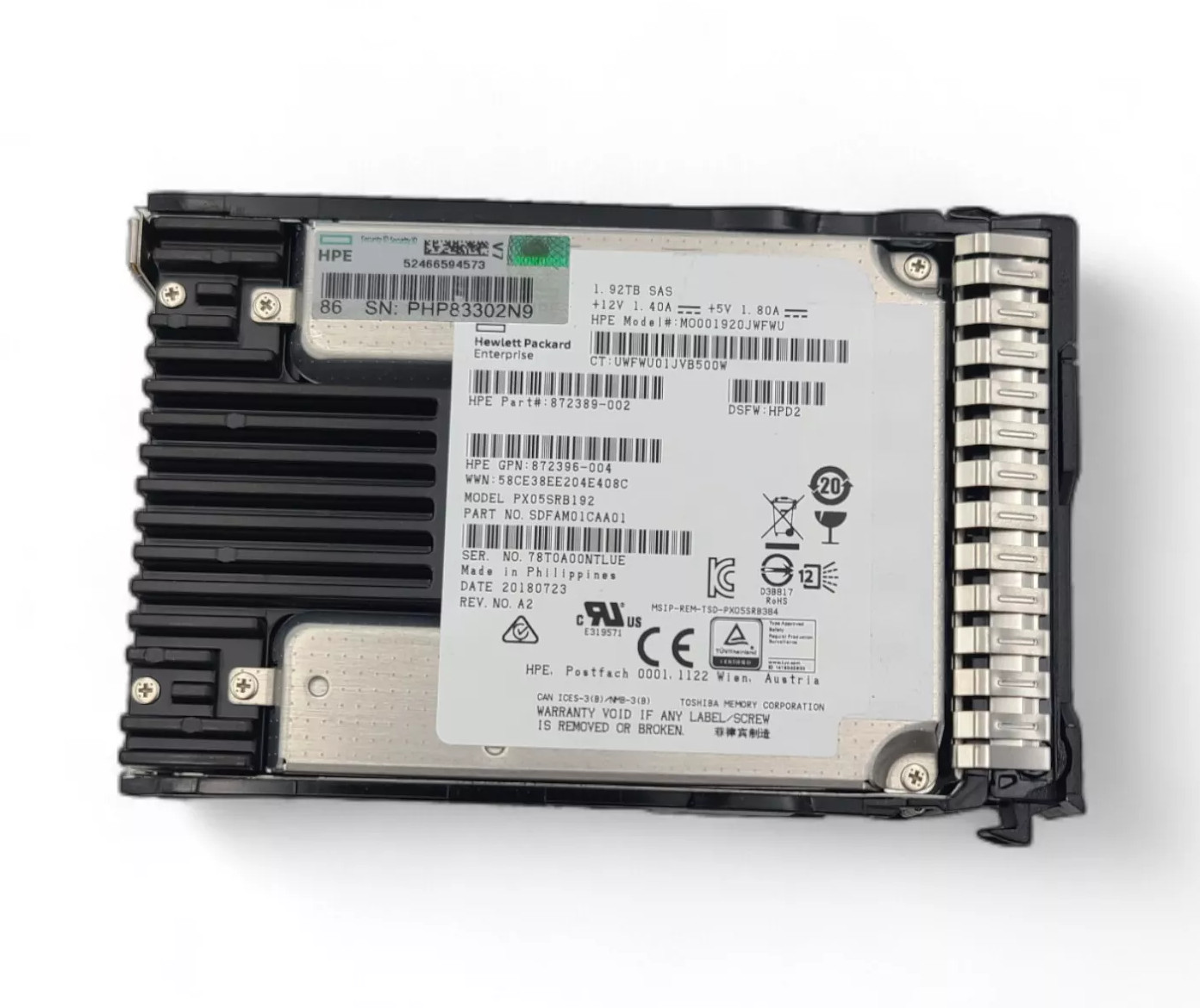 NEW HPE 1.92TB SAS 12G 2.5" GEN9 GEN10 Server SSD Replace P36999-B21 P37065-001