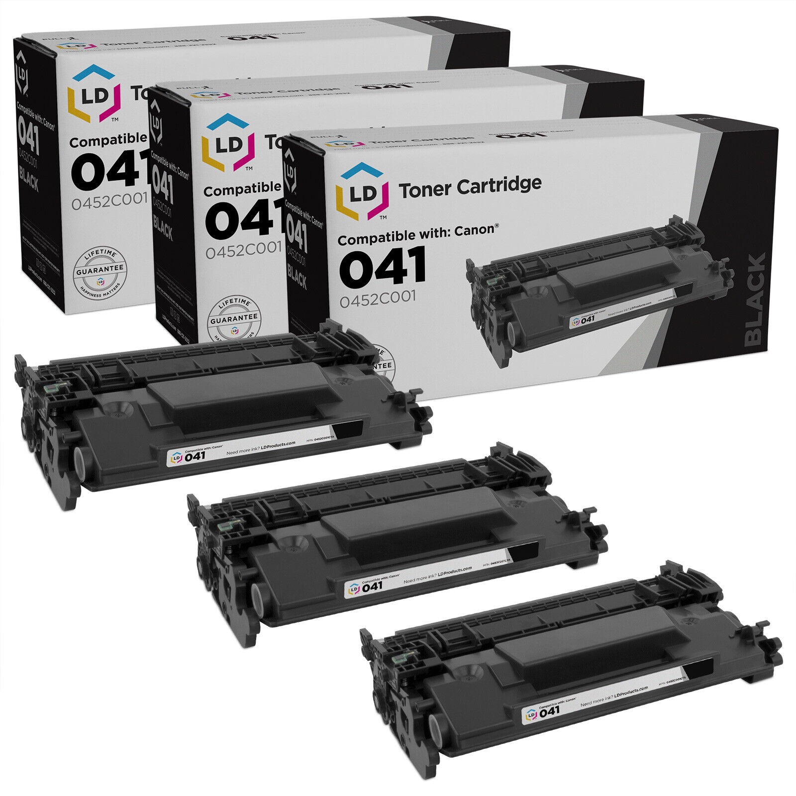 LD Compatible Canon 041 / 0452C001 Black Toners 3PK for ImageCLASS LBP312dn