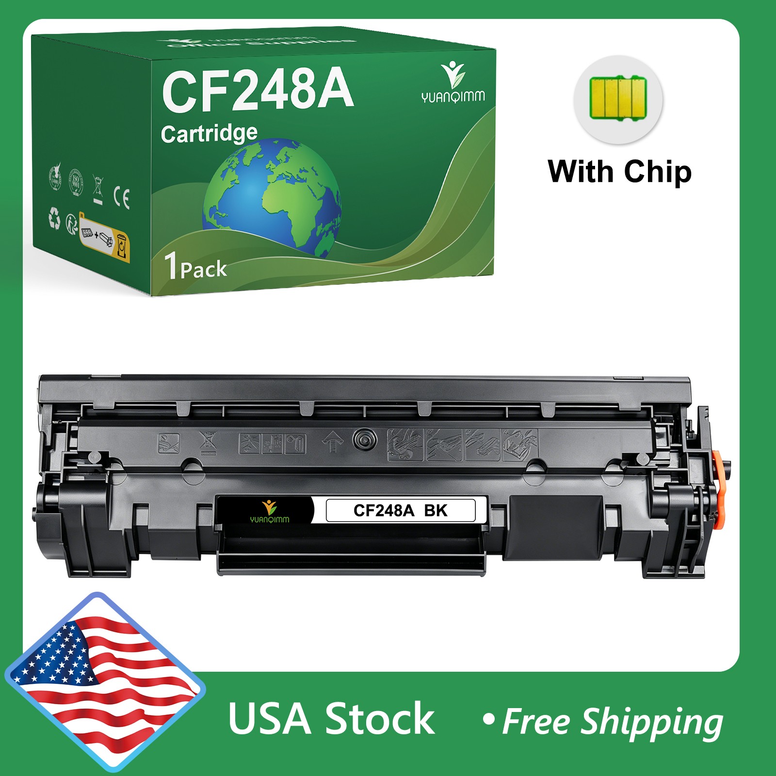 1 Pack CF248A 48A Toner Cartridge for HP LaserJet MFP M28a/w M29a/w Pro M16a/w
