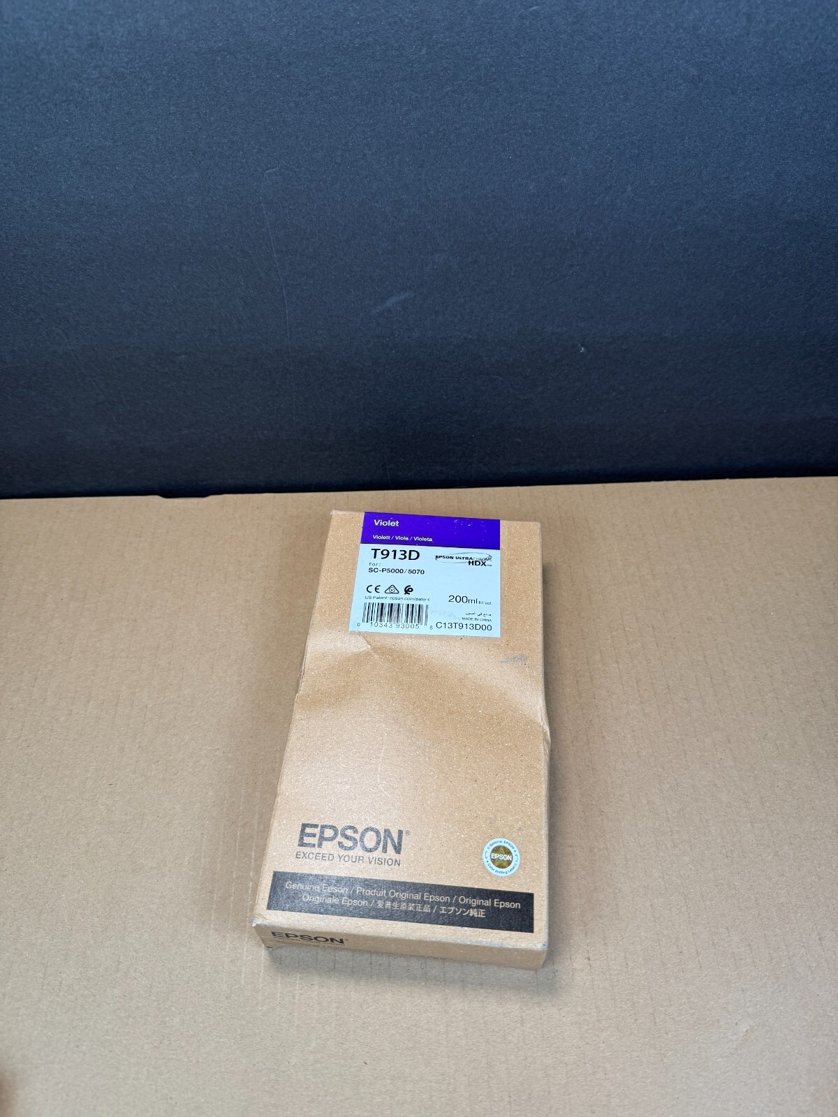 Genuine Epson T913D Violet 200ml Ink Cartridge NEW Free Fast Shipping
