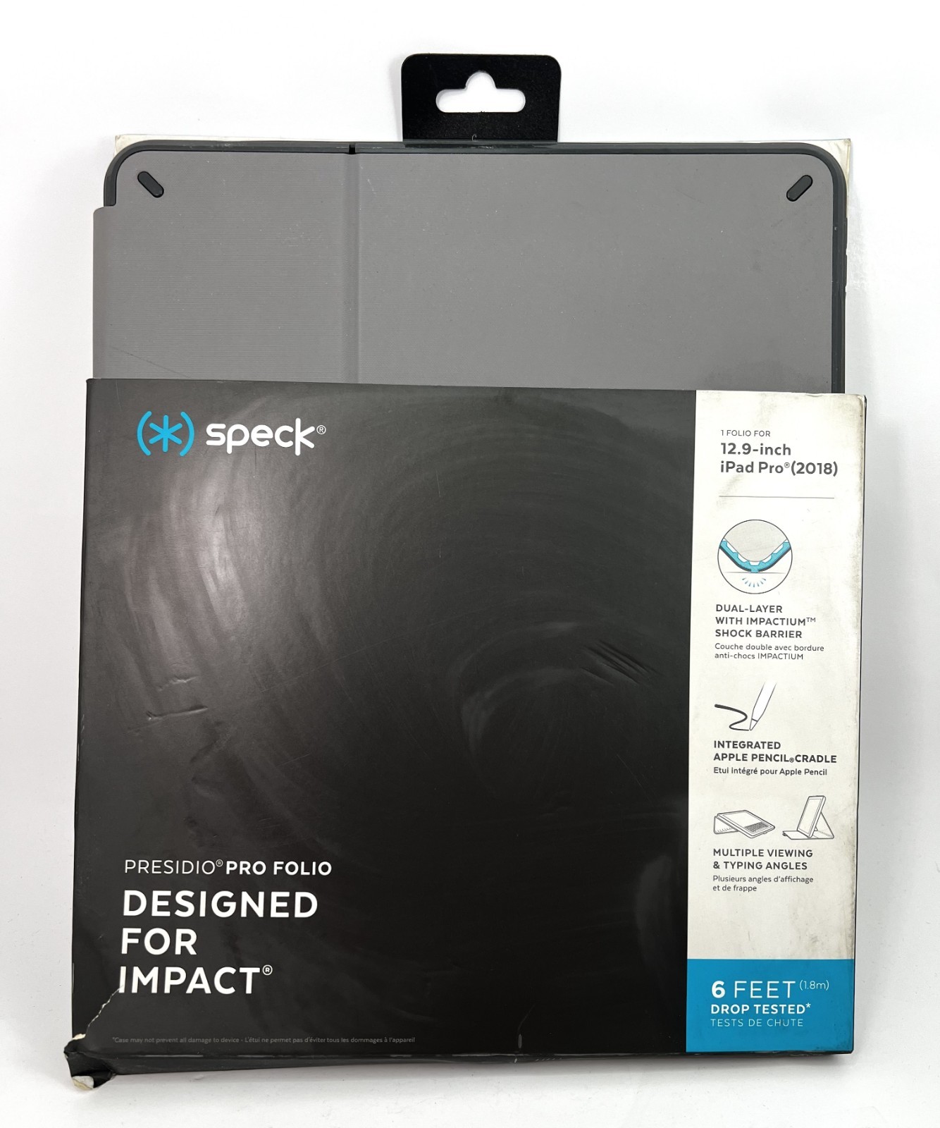 Speck Presidio Pro Folio Case for Apple 12.9 iPad Pro Gray & Black